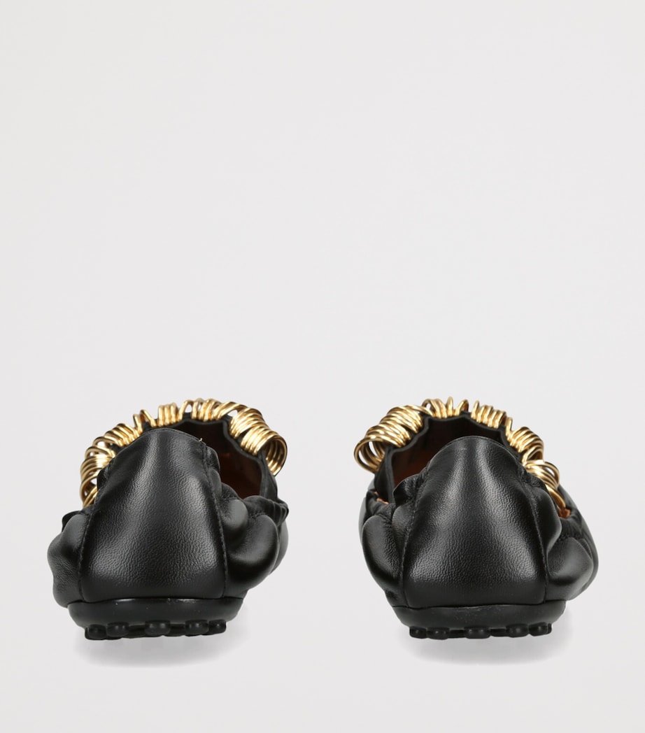 Leather Ballet Flats BLACK Image 3