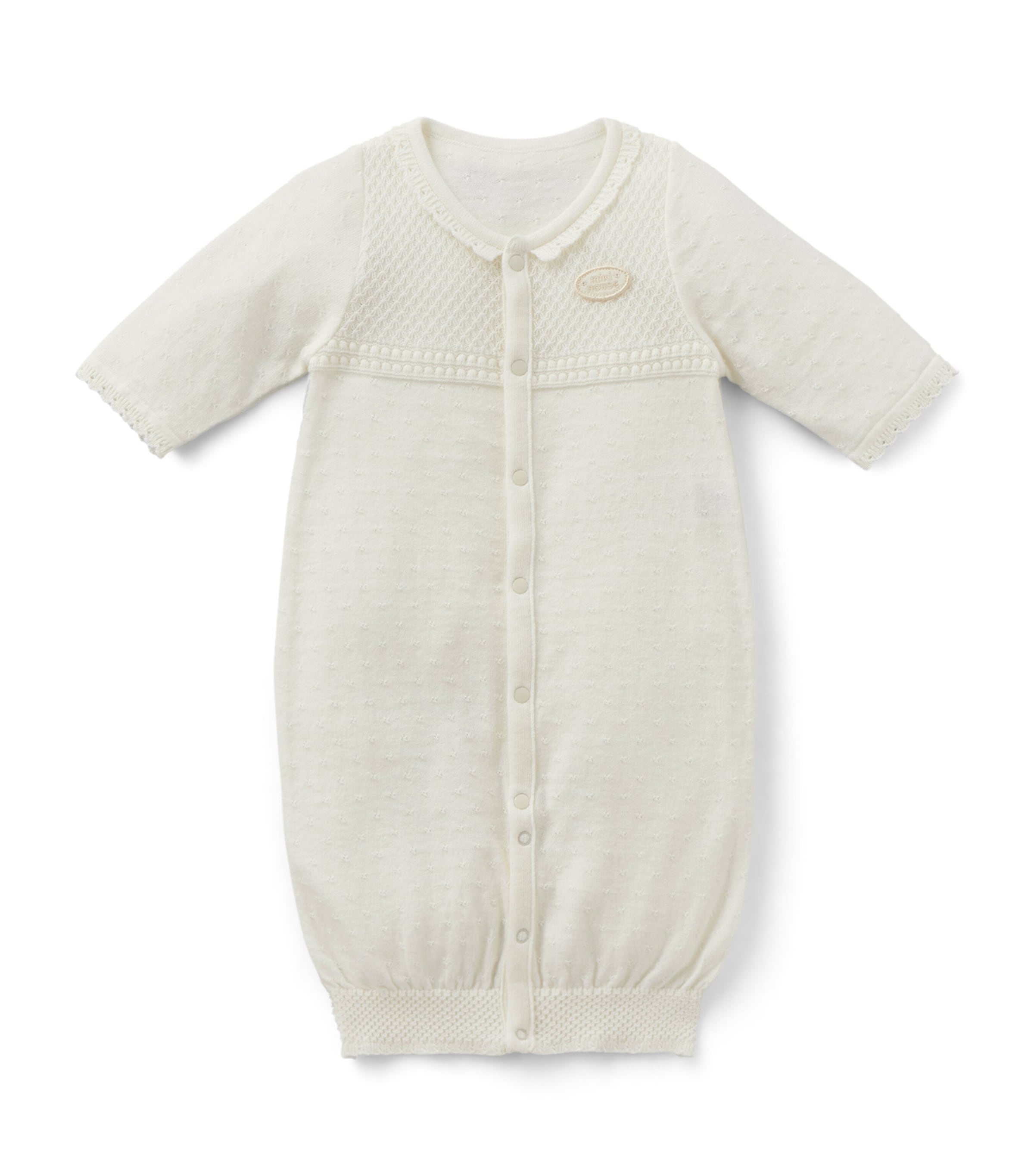 Miki House Cotton-silk Playsuit In Ivory