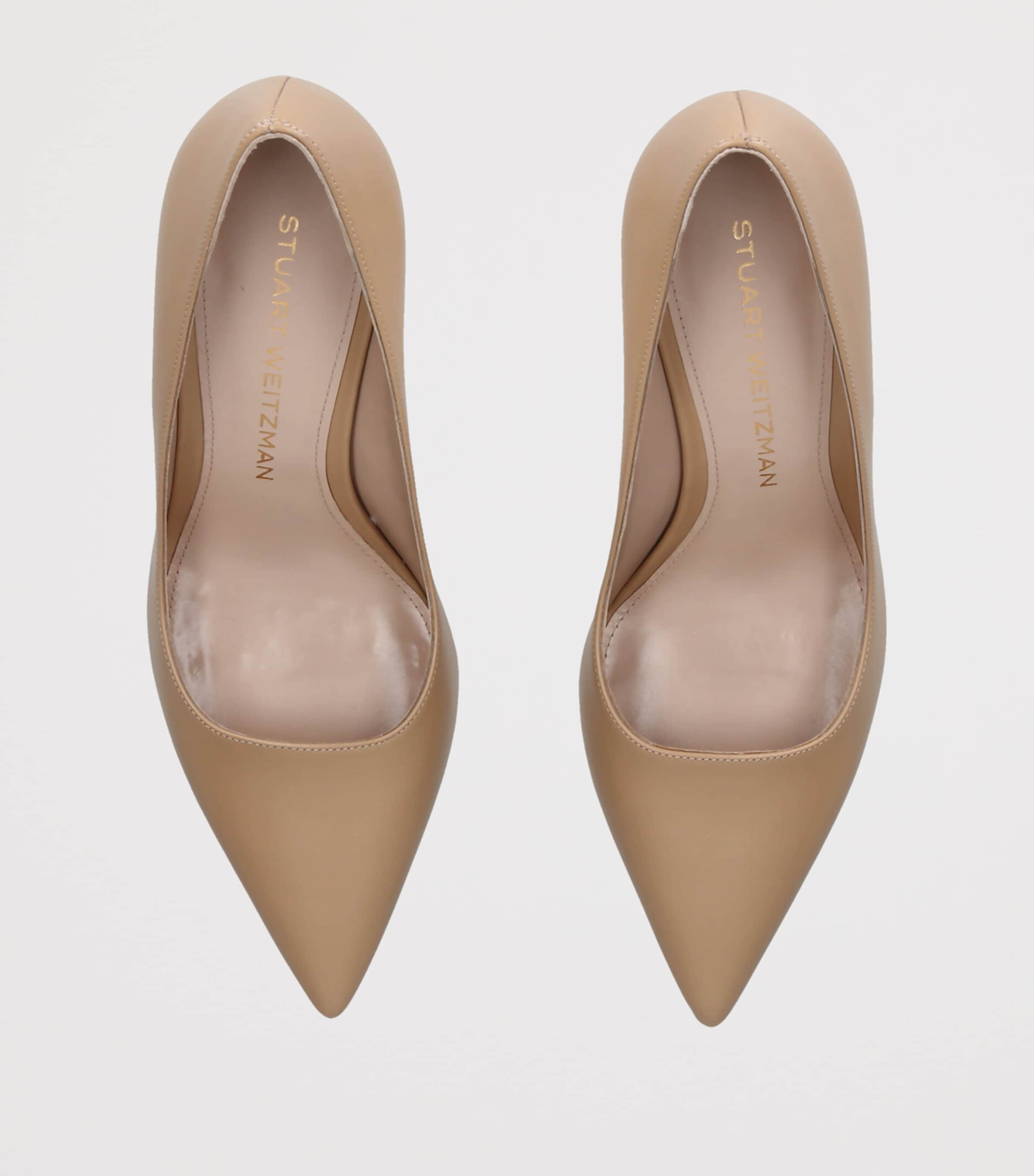 Stuart Weitzman Leather Stuart Power Pumps 75 Beige Image 3