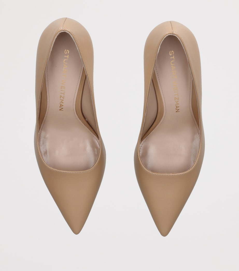 Stuart Weitzman Leather Stuart Power Pumps 75 Beige Image 3