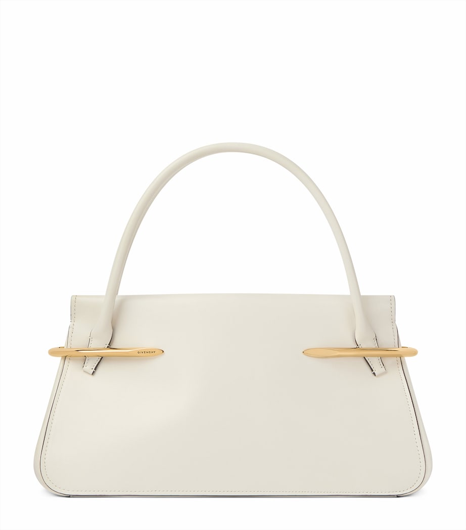 Medium Leather Pinch Top-Handle Bag IVORY Image 1