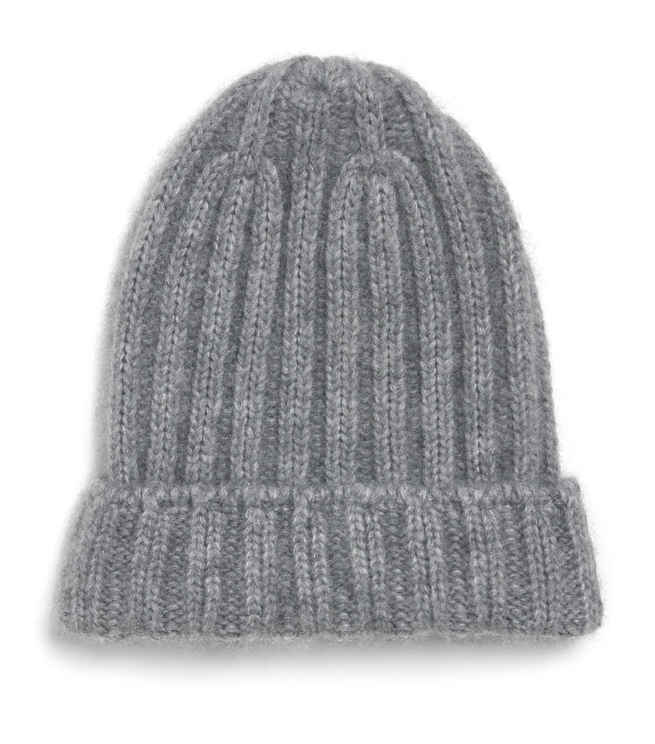 Johnstons Of Elgin Cashmere-Silk Ribbed Beanie Cloud Klein Image 1