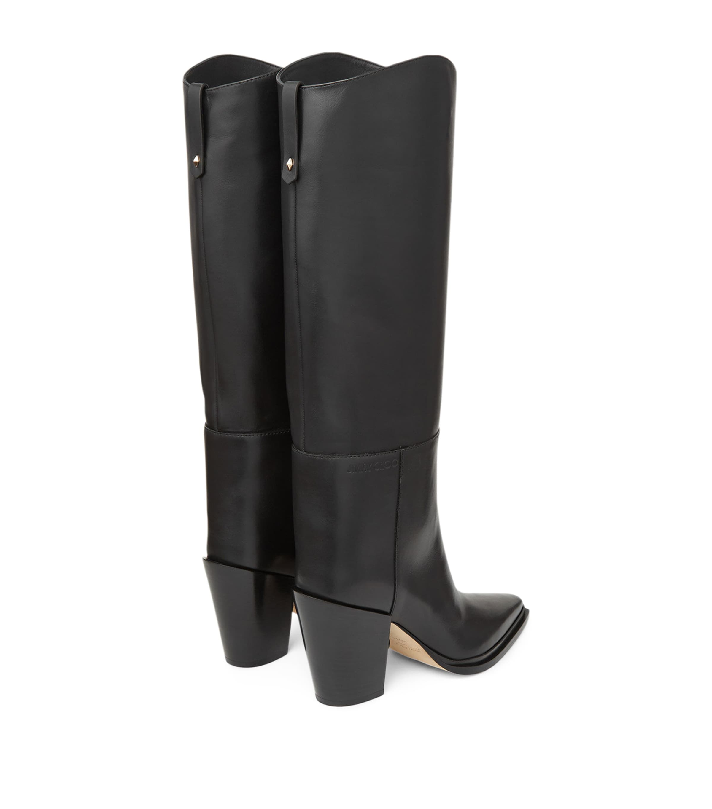 Cece 80 Leather Knee-High Boots BLACK Image 2