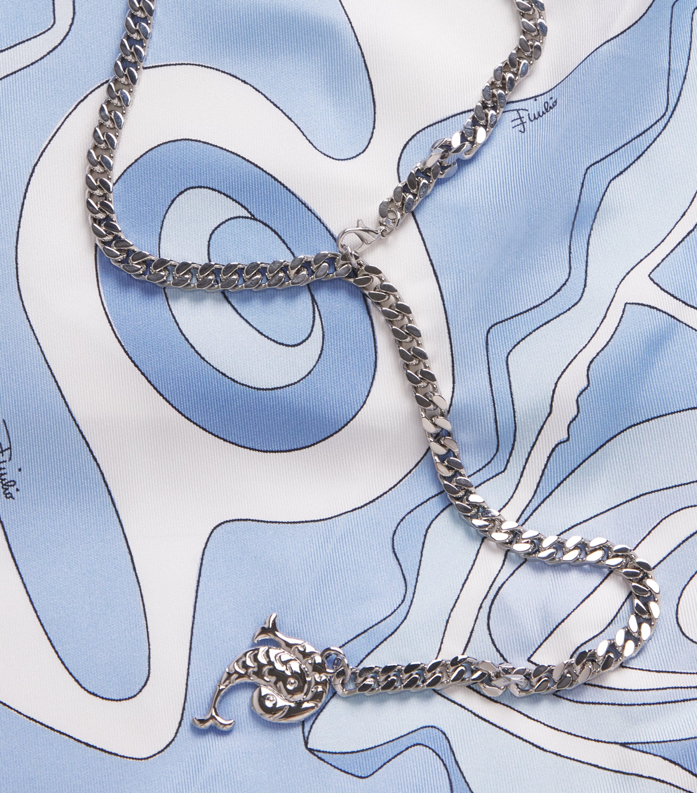 PUCCI Womens Silk Chain Angoli Halter Top Pale Image 6