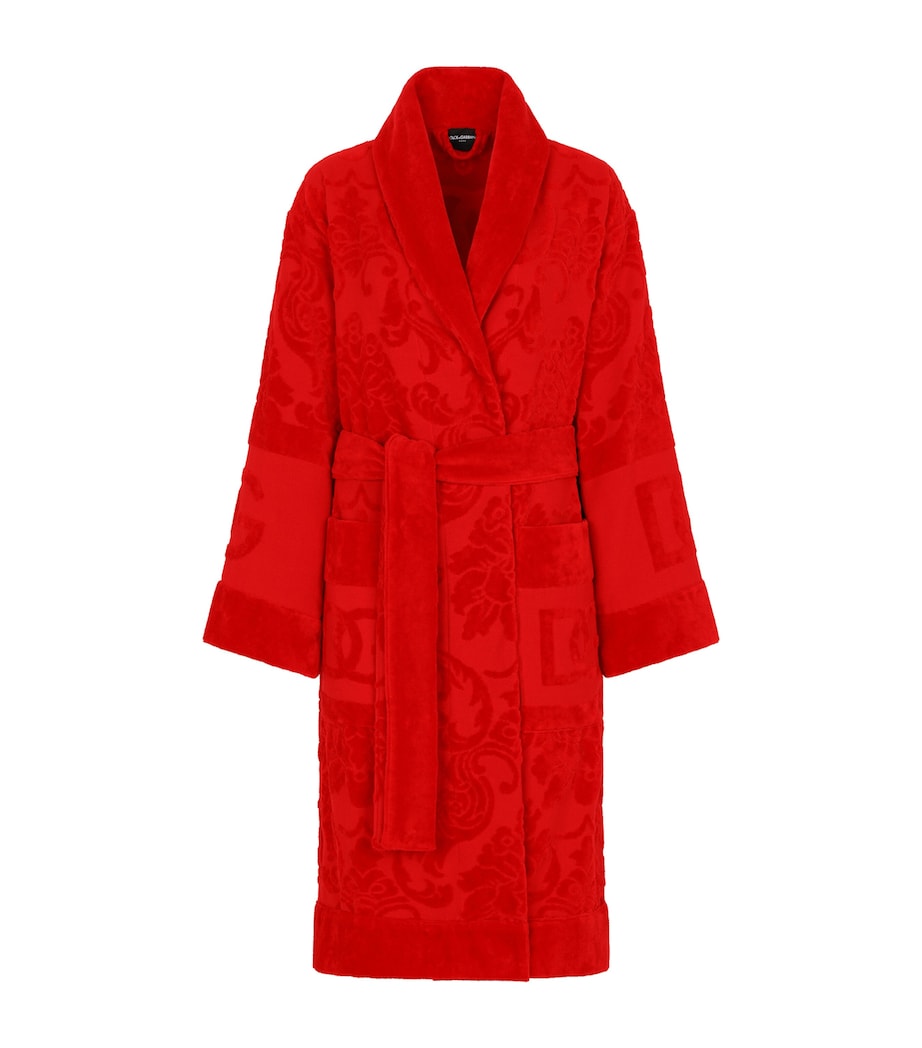 Terry Cotton DG Logo Robe U0019 ROSSO Image 1