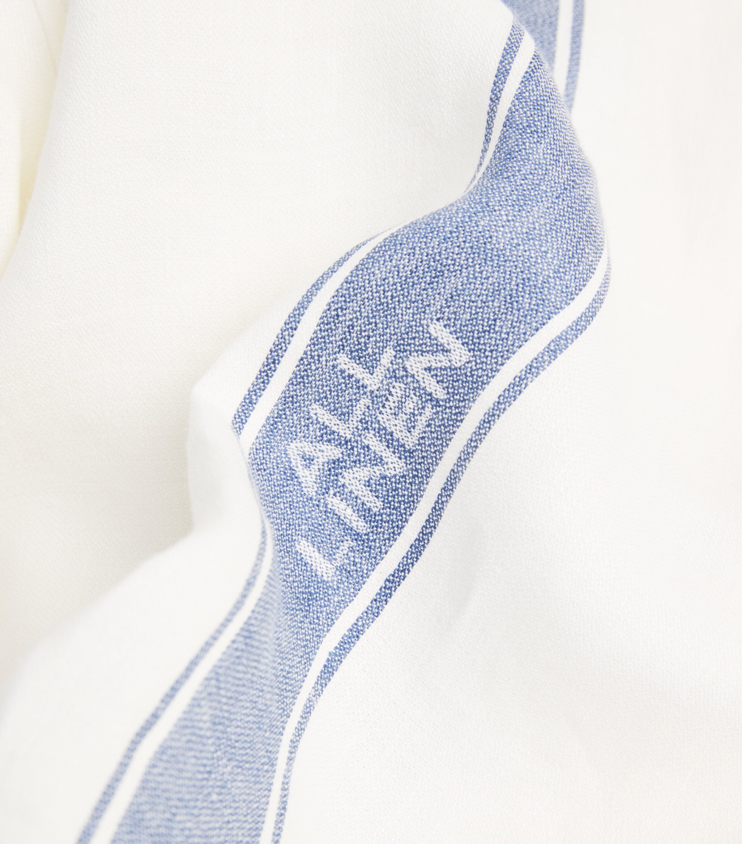 JW Anderson Mens Linen Tea Towel Stripe Shirt Off White/blue Image 6