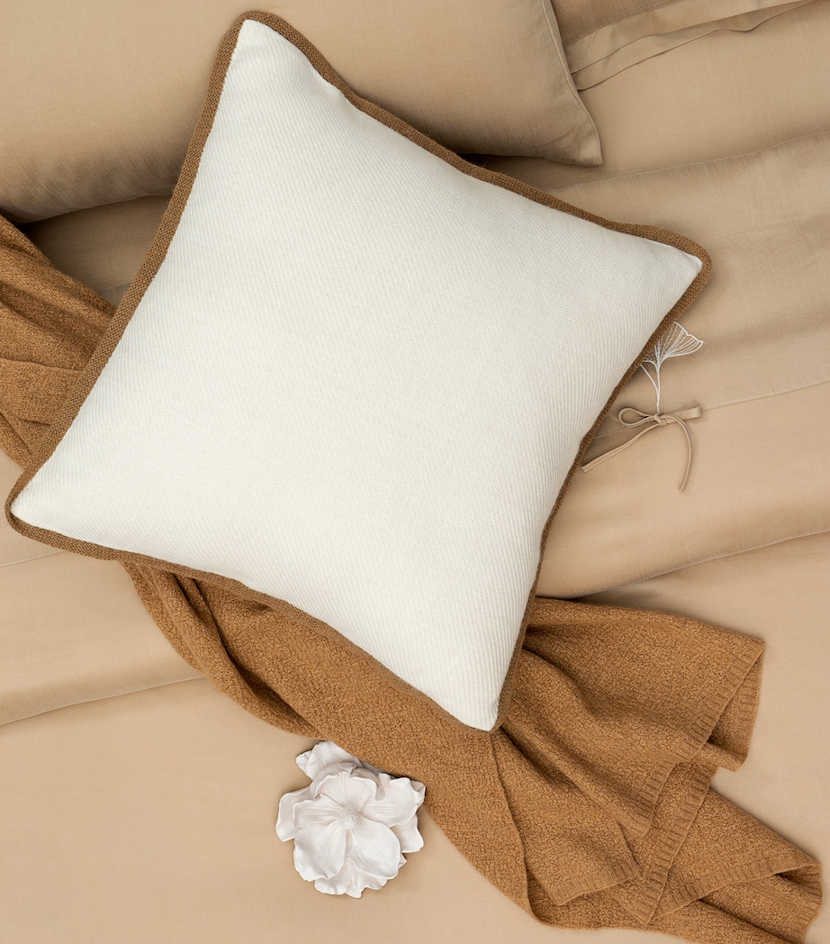 Wool Alpaca Frame Square Cushion Case (50cm x 50cm) IVORY/ALMOND Image 2