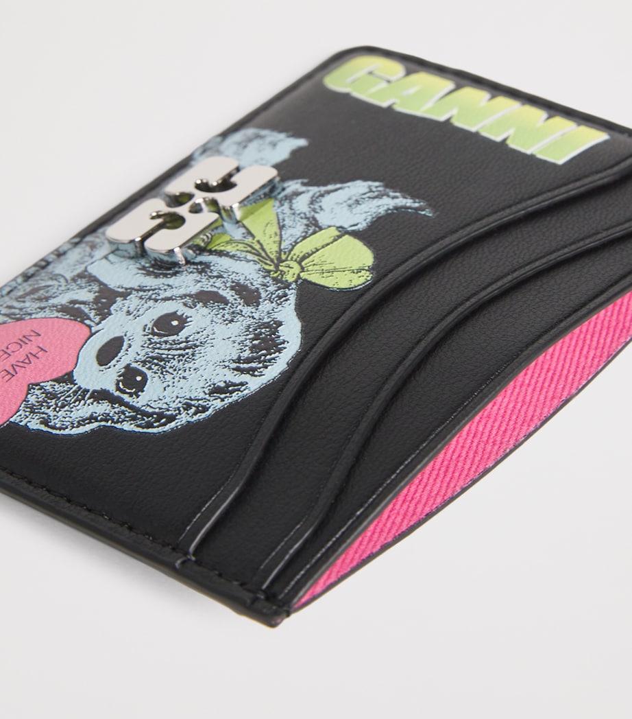 Dog Print Card Holder 099 BLACK Image 3