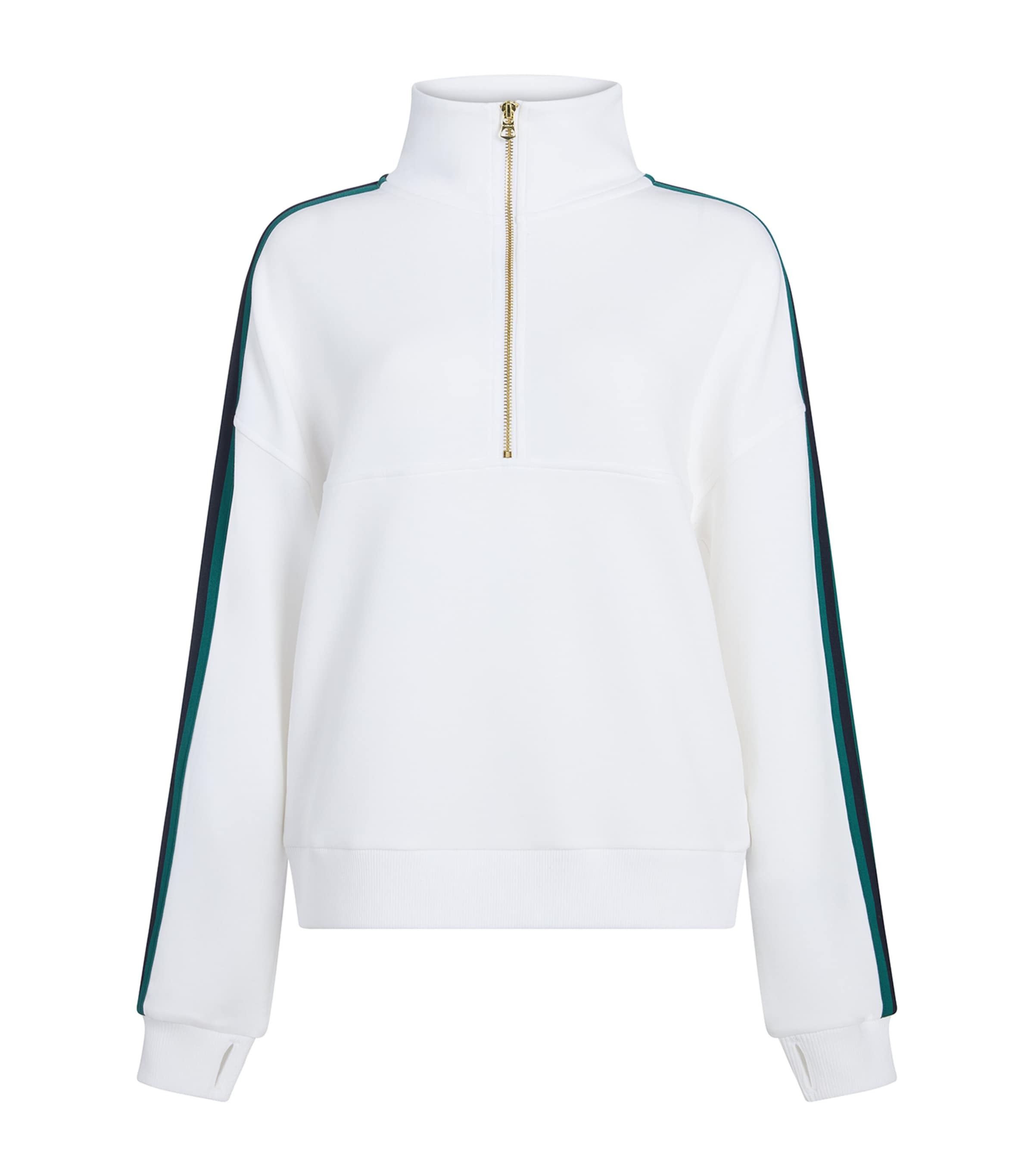 Varley Raymar Half-zip Stretch-jersey Sweatshirt In White