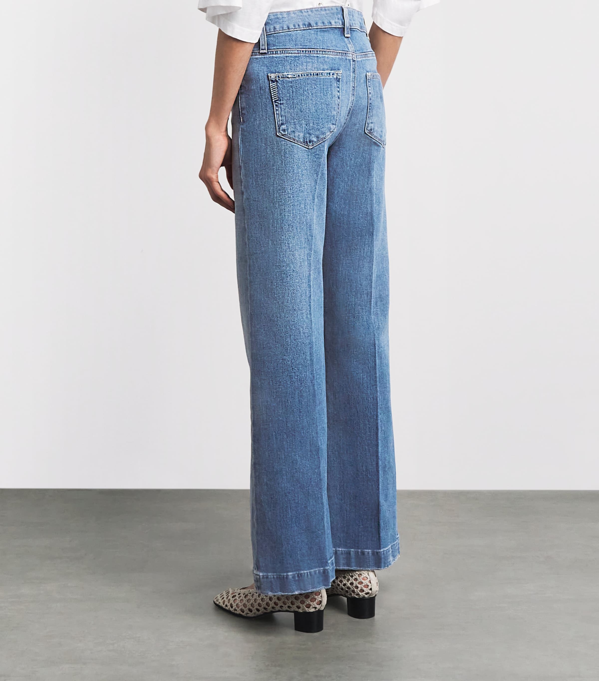 PAIGE Womens Leenah Wide-Leg Jeans Poet Image 5