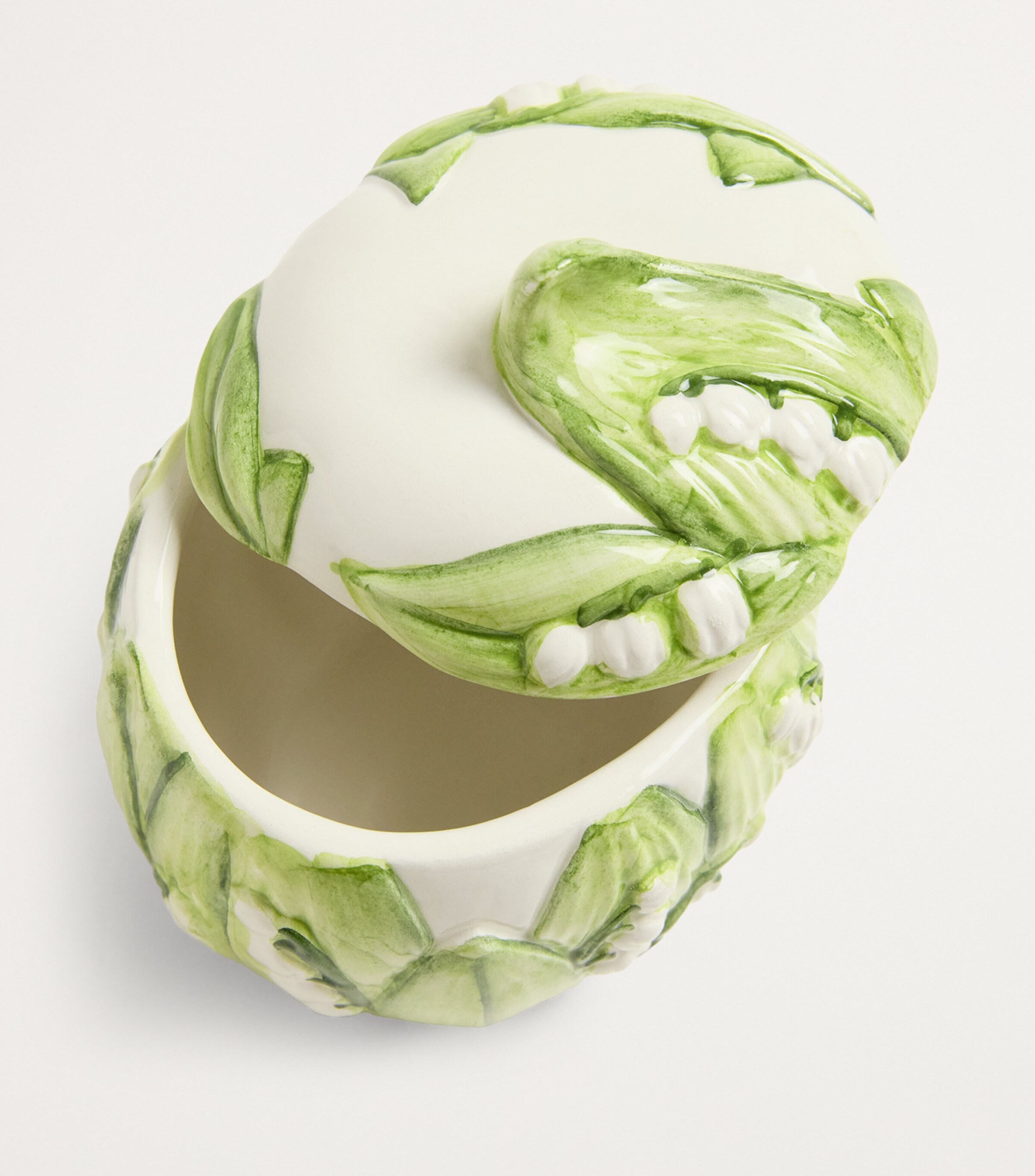 Lilly Of The Valley Sugar Pot WHITE/GREEN Image 5