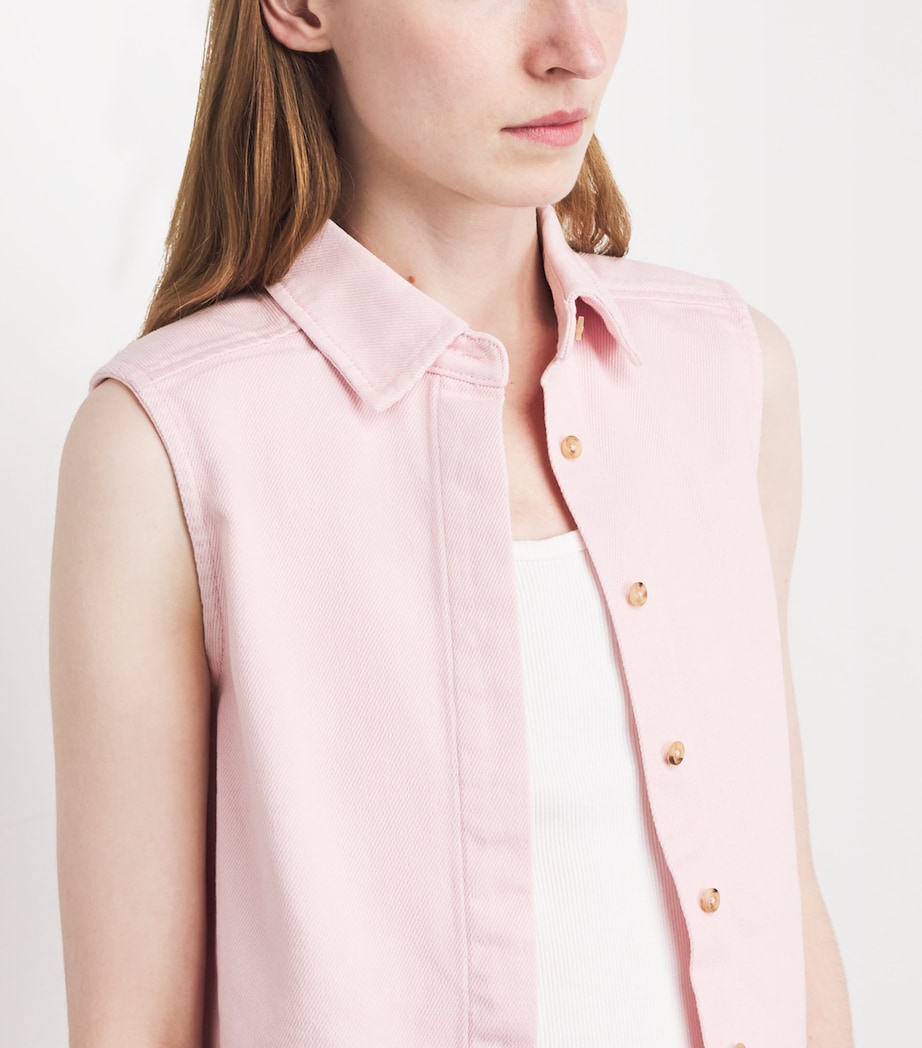 STILL HERE Womens Cotton Emma Shirt Pink Image 3