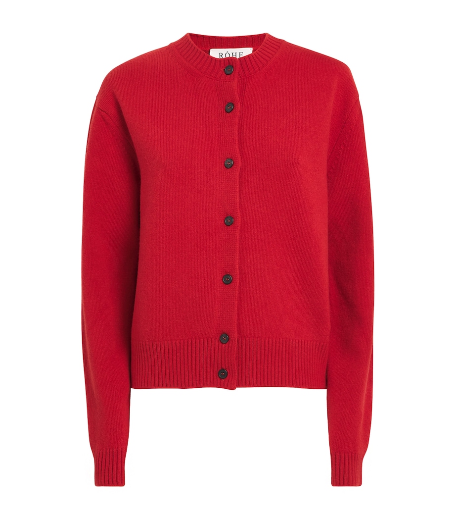 Róhe Womens Stretch-Wool Classic Cardigan Red Image 1