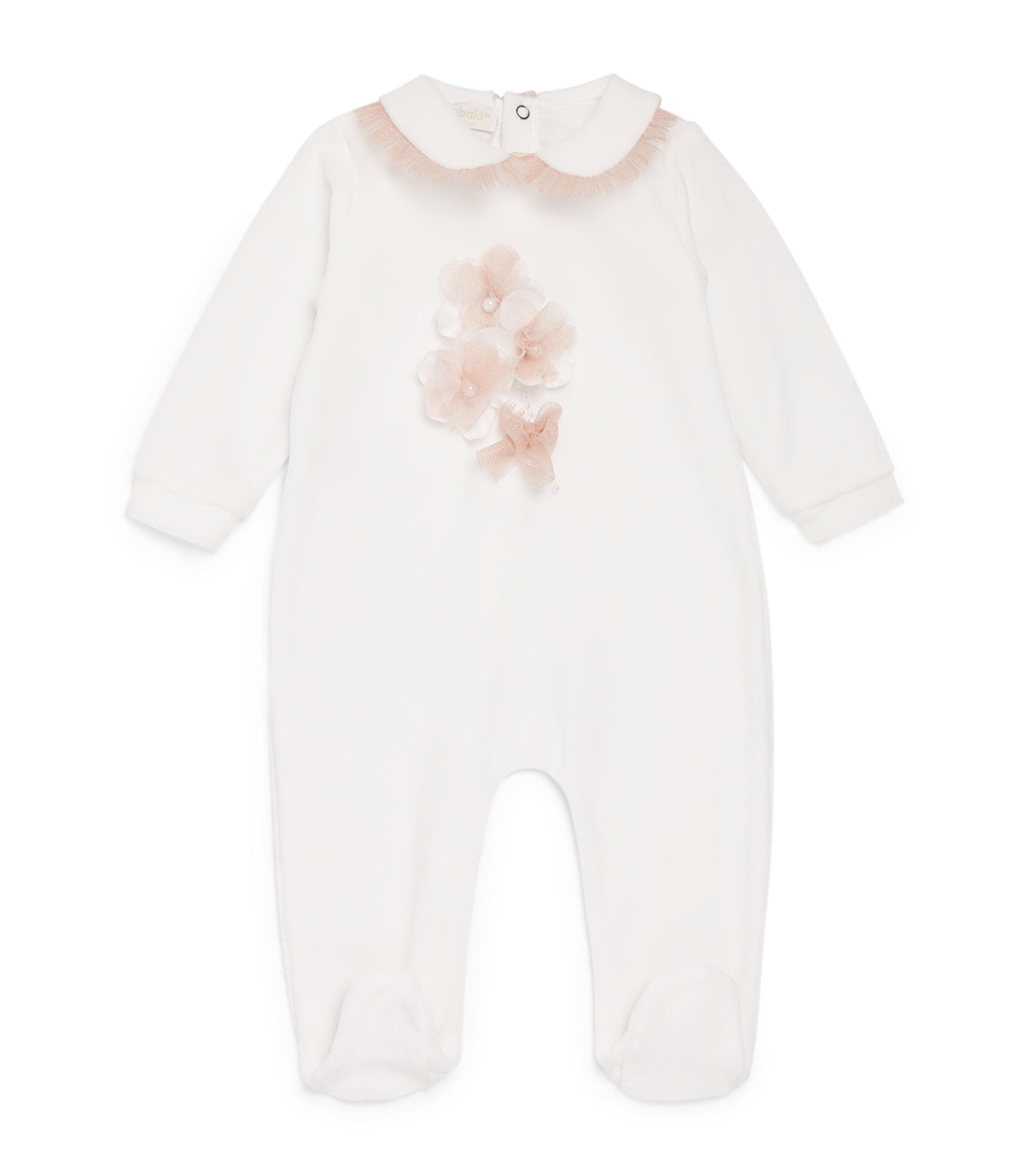 Bimbalò Kids' Ruffled Floral All-in-one In White