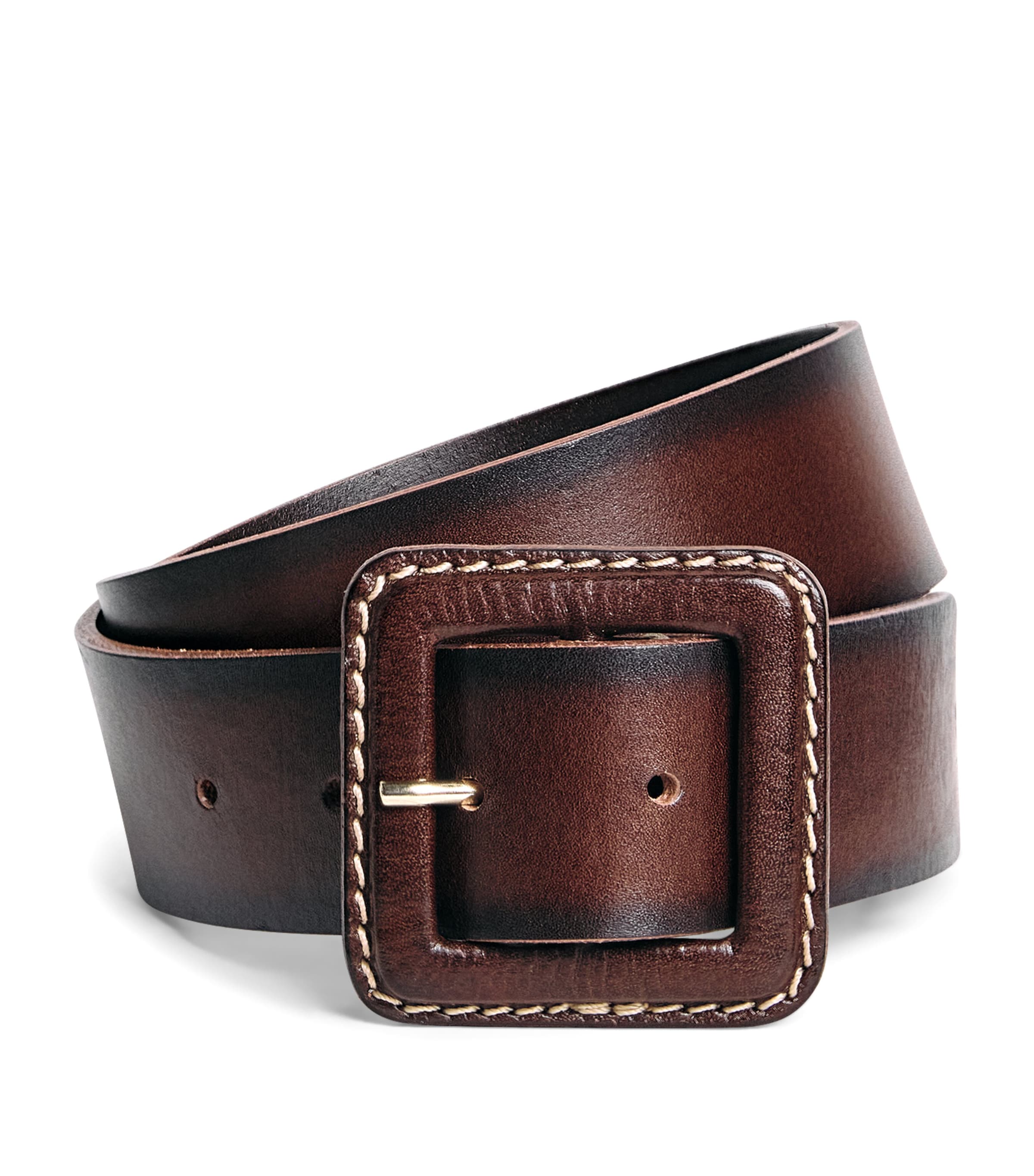Weekend Max Mara Leather Buckle Belt In Brown
