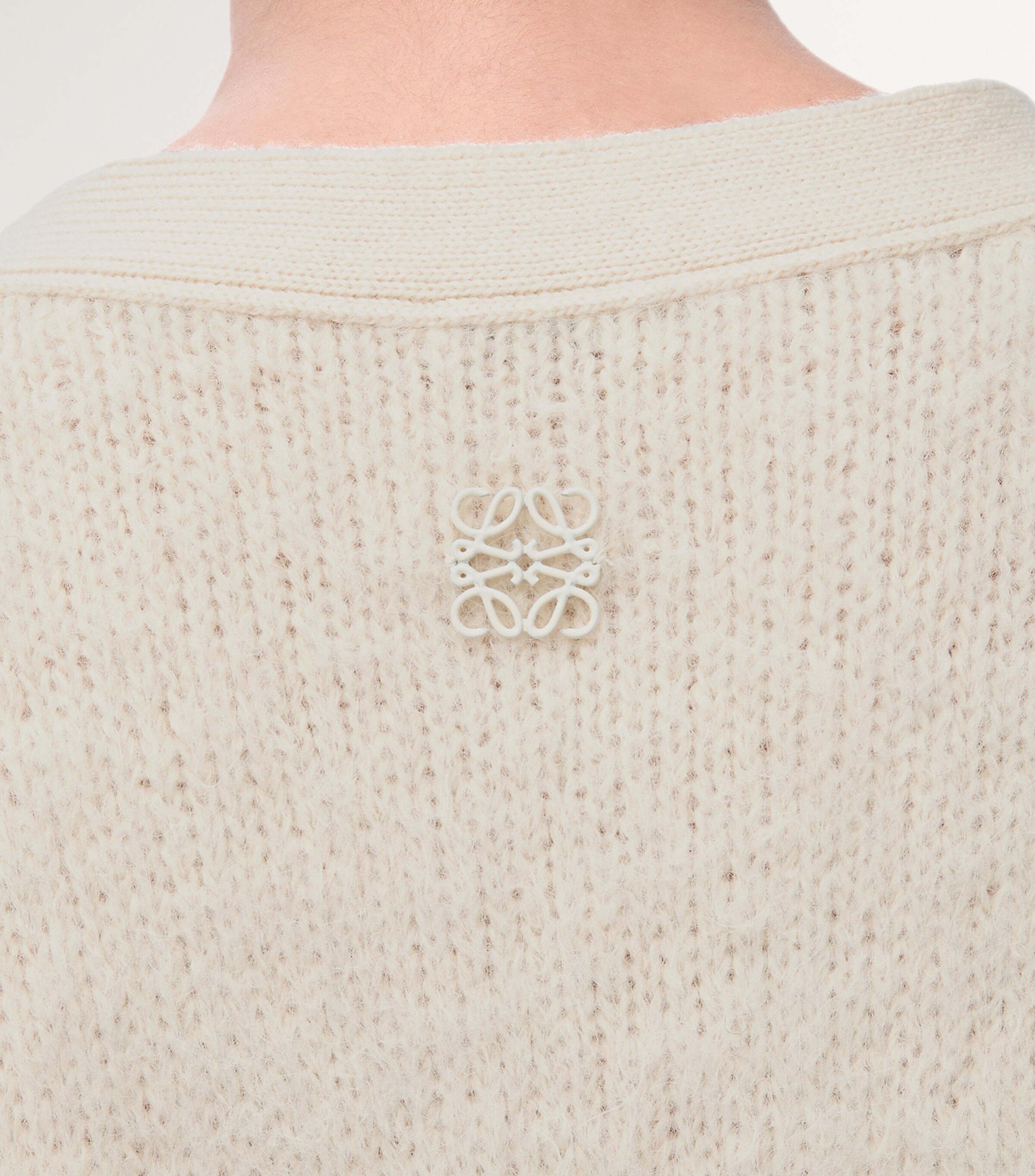 LOEWE White Wool-Blend V-Neck Cardigan | Harrods US