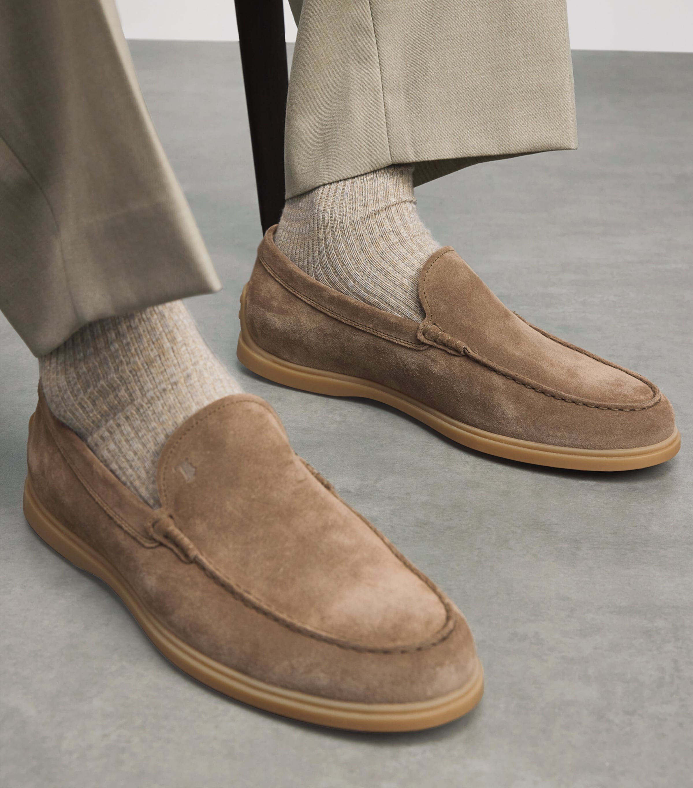 Tod's Suede Gommino Loafers Brown Image 2
