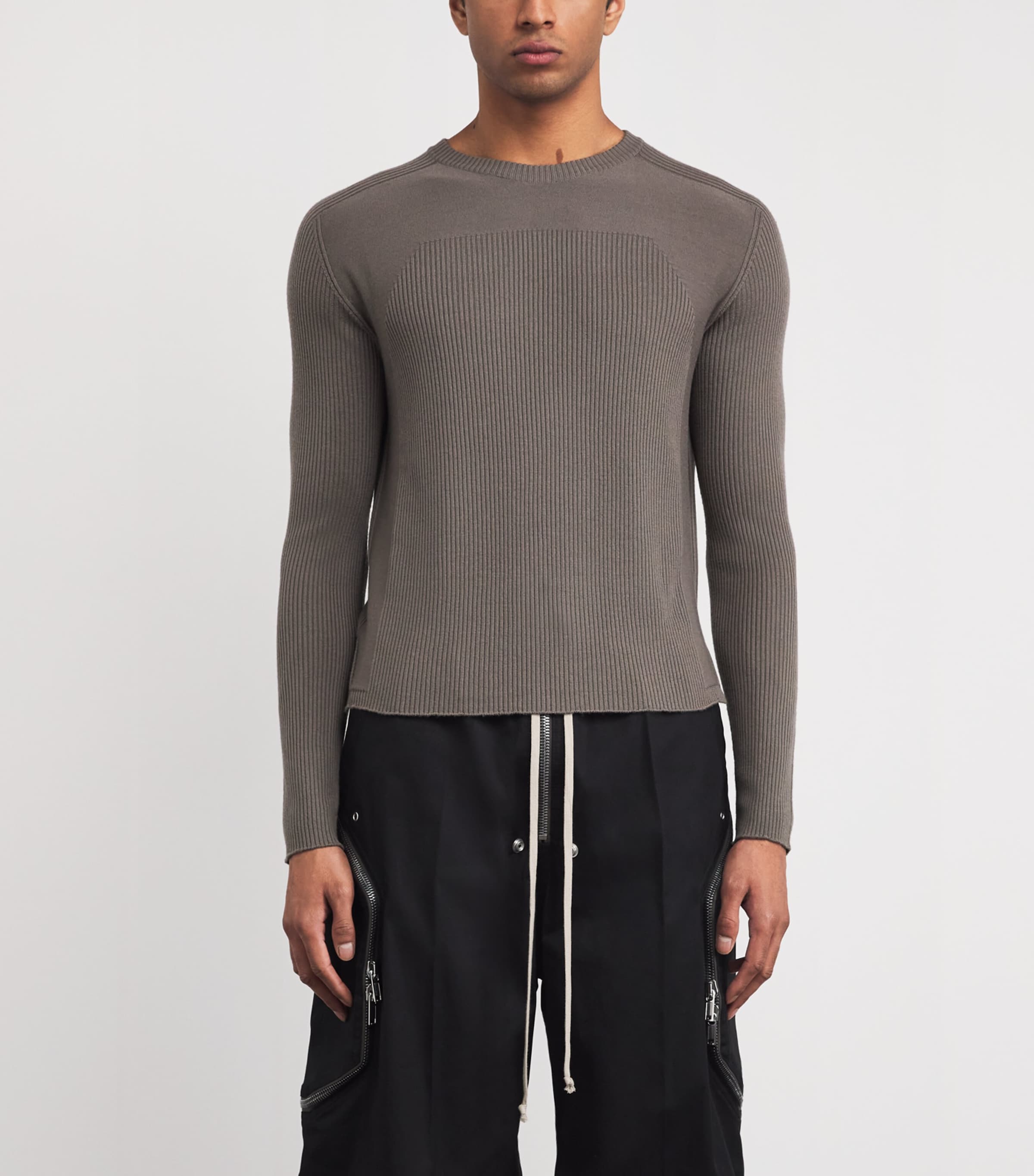 Virgin Wool Ribbed Geo Top DUST/ 34 Image 3