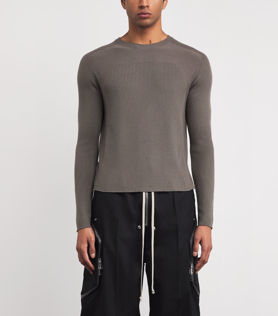 Virgin Wool Ribbed Geo Top DUST/ 34 Image 3