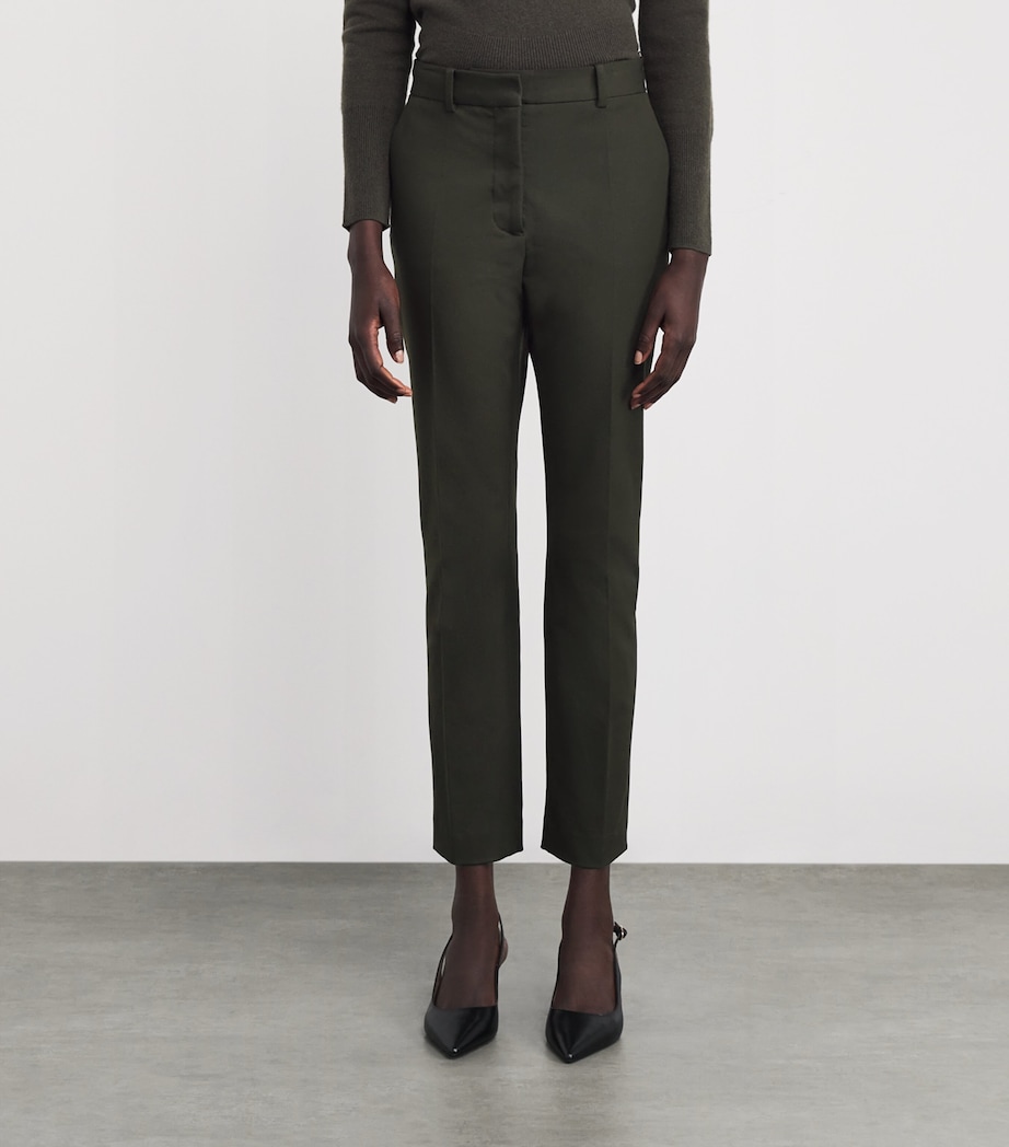 Joseph Womens Stretch-Gabardine Coleman Trousers Palm Leaf Image 3