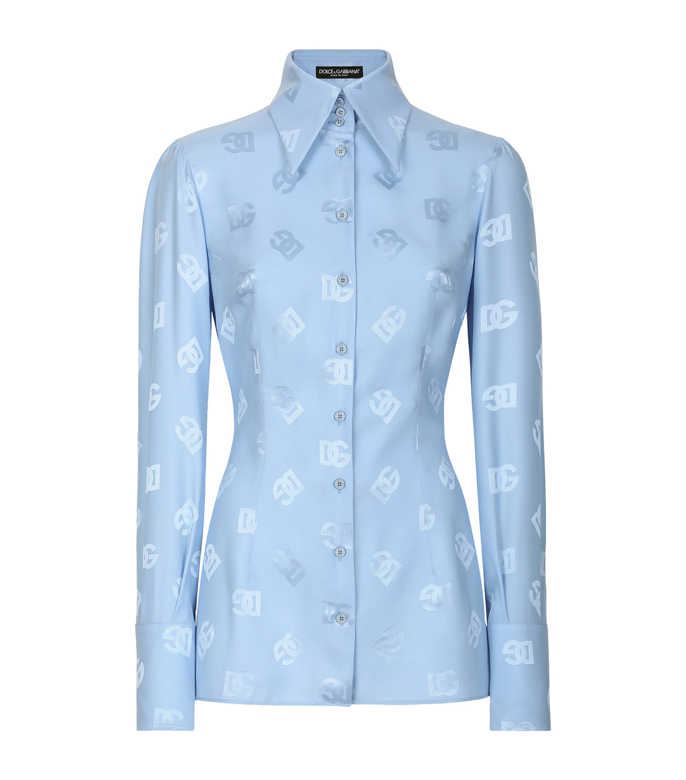 DOLCE & GABBANA SILK DG LOGO SHIRT 