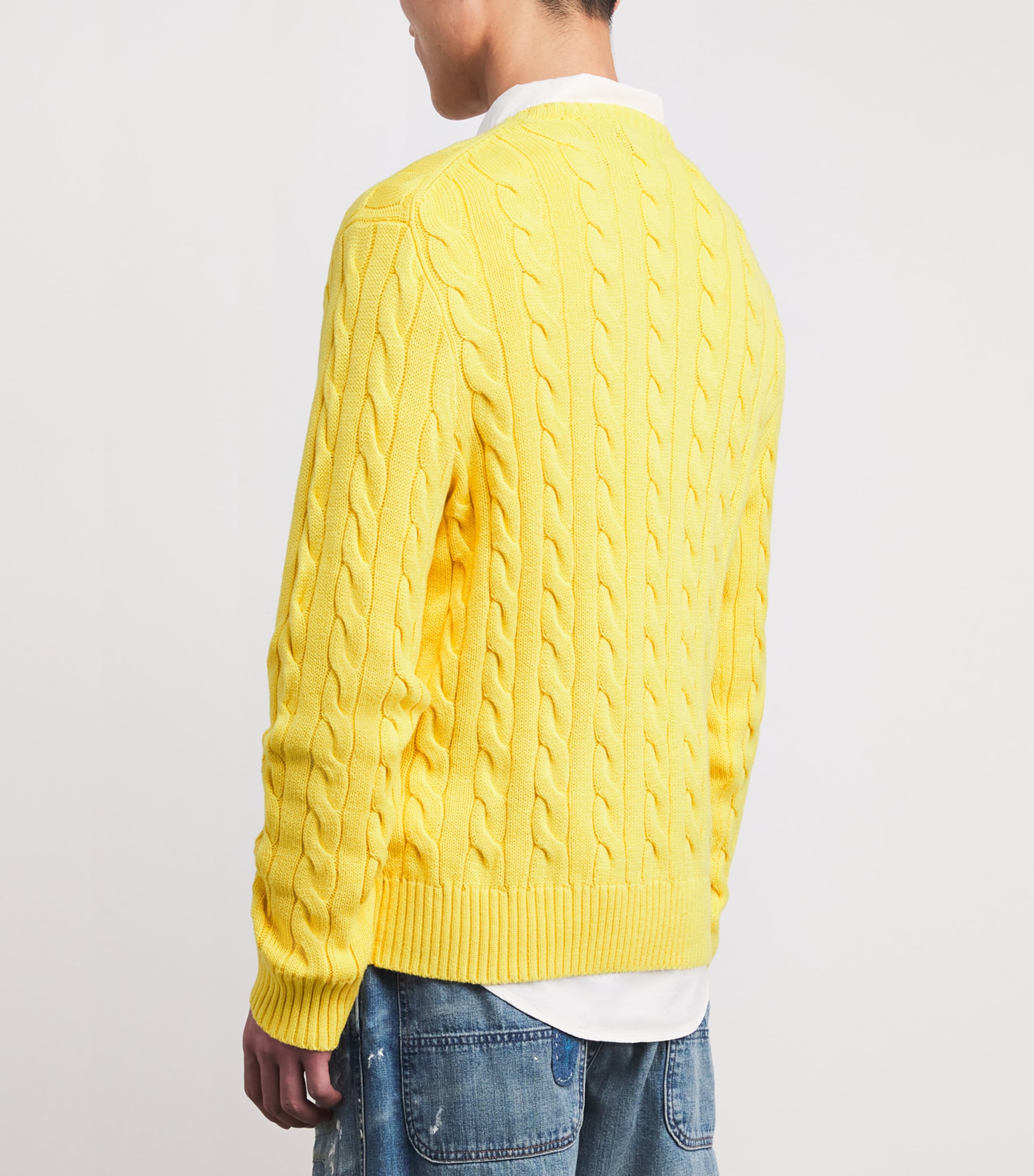Cotton Cable-Knit Sweater SUNFISH YELLOW Image 4