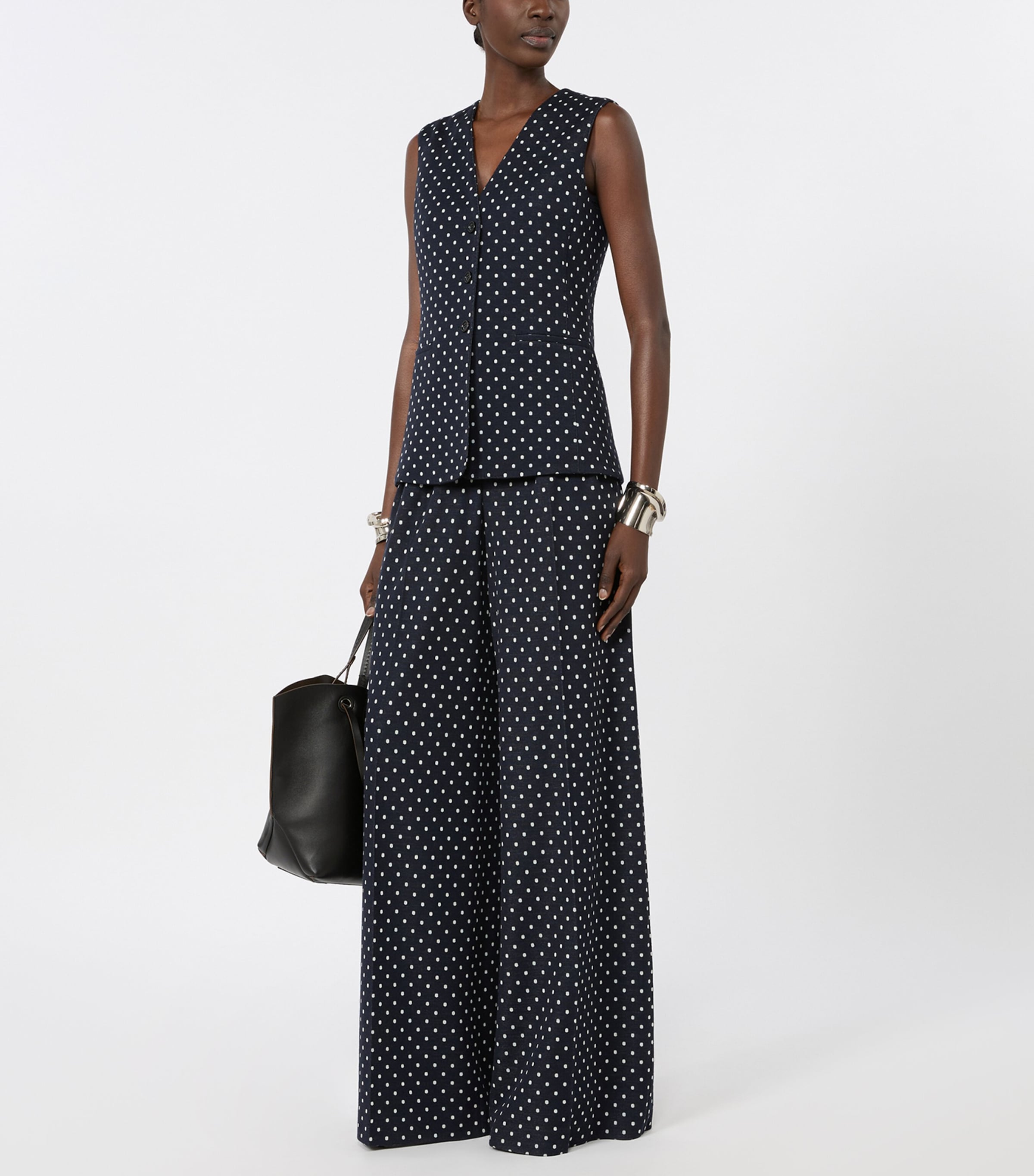 Max Mara Womens Polka Dot Waistcoat Ultramarine Image 2