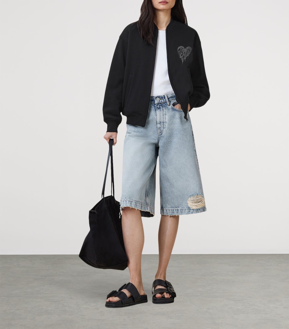 Organic Cotton Poster Belle Bomber Jacket BLACK Image 3