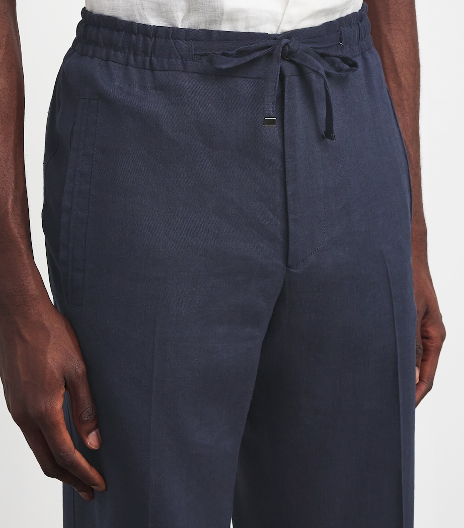 Linen-Wool-Mohair Straight Trousers 03 CHINA BLUE Image 6