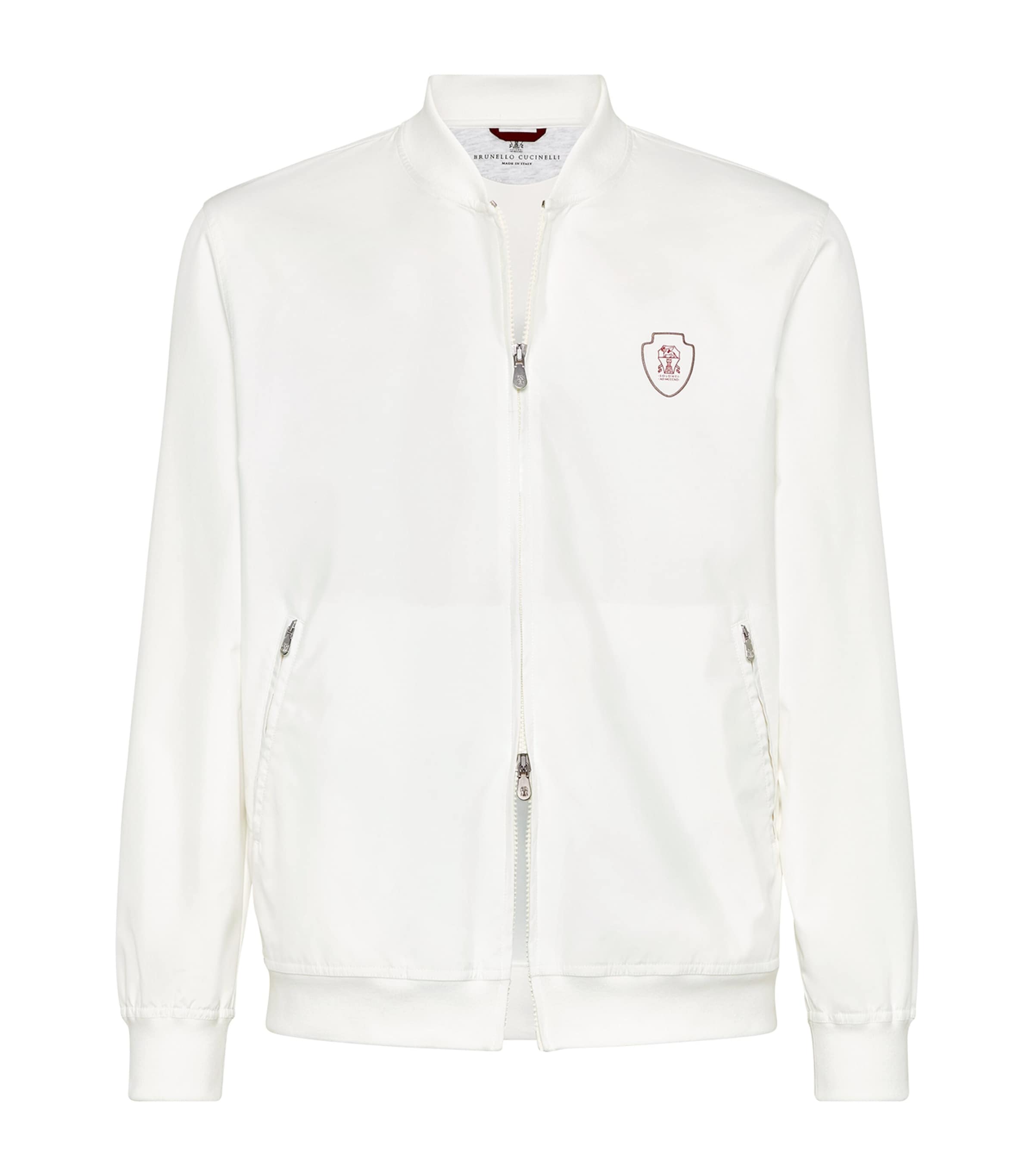 Brunello Cucinelli Nylon Sweatshirt With Logo And Zipper In Gray