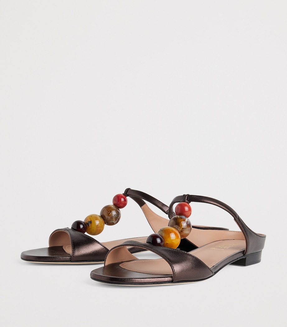 Malone Souliers Metallic Leather Lena Sandals Tobacco Image 3