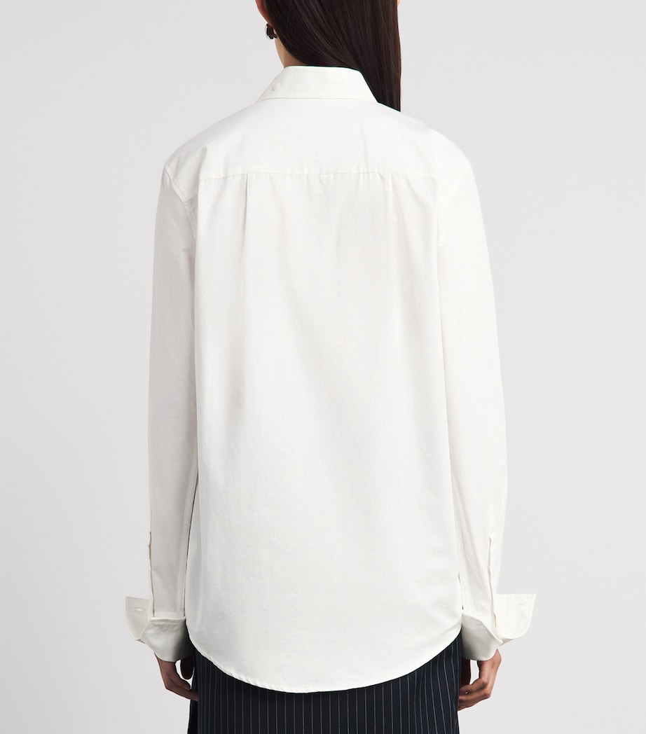 LATE FOR WORK Womens Cotton Double-Placket Shirt Str Prp Bblu Image 5