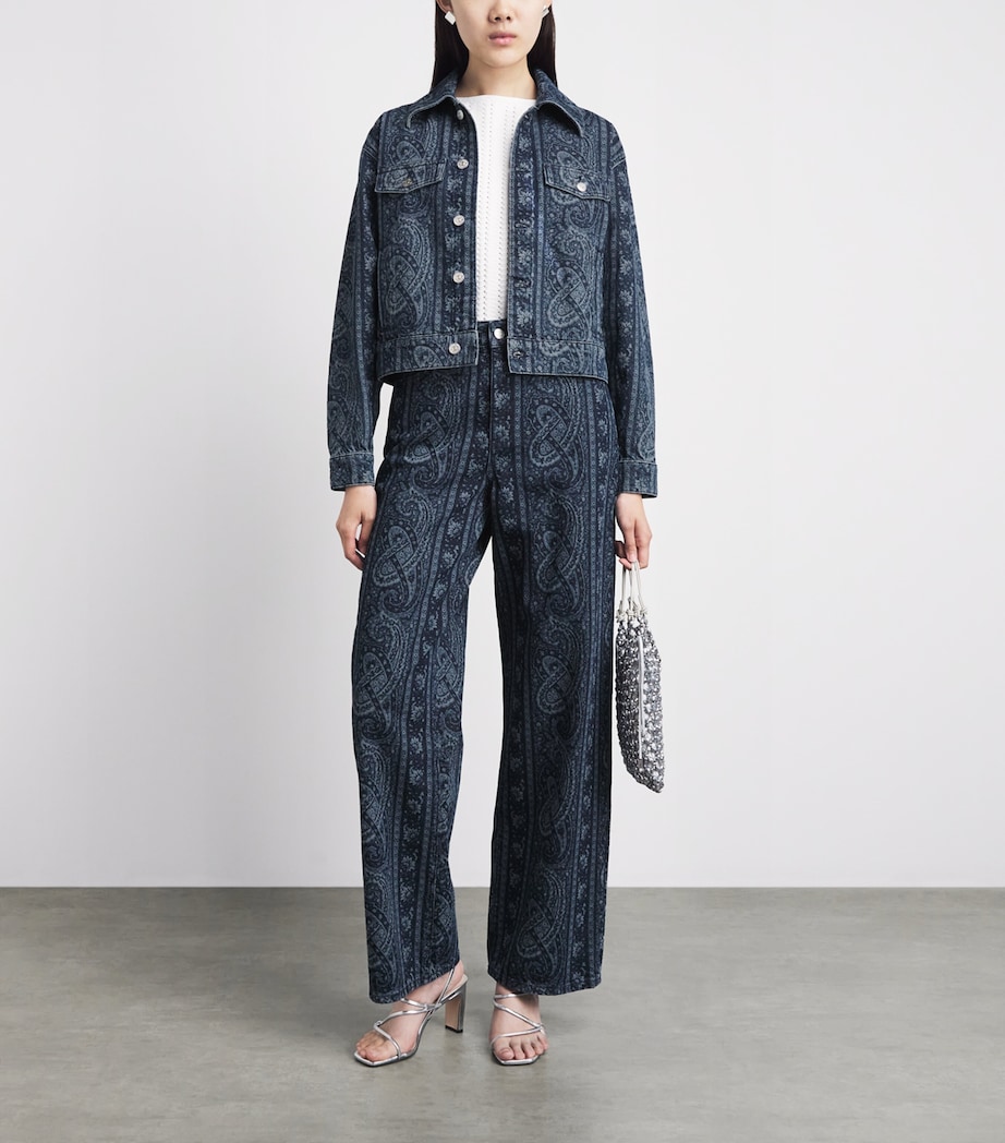 Claudie Pierlot Womens Paisley Straight Jeans Navy Print Image 2