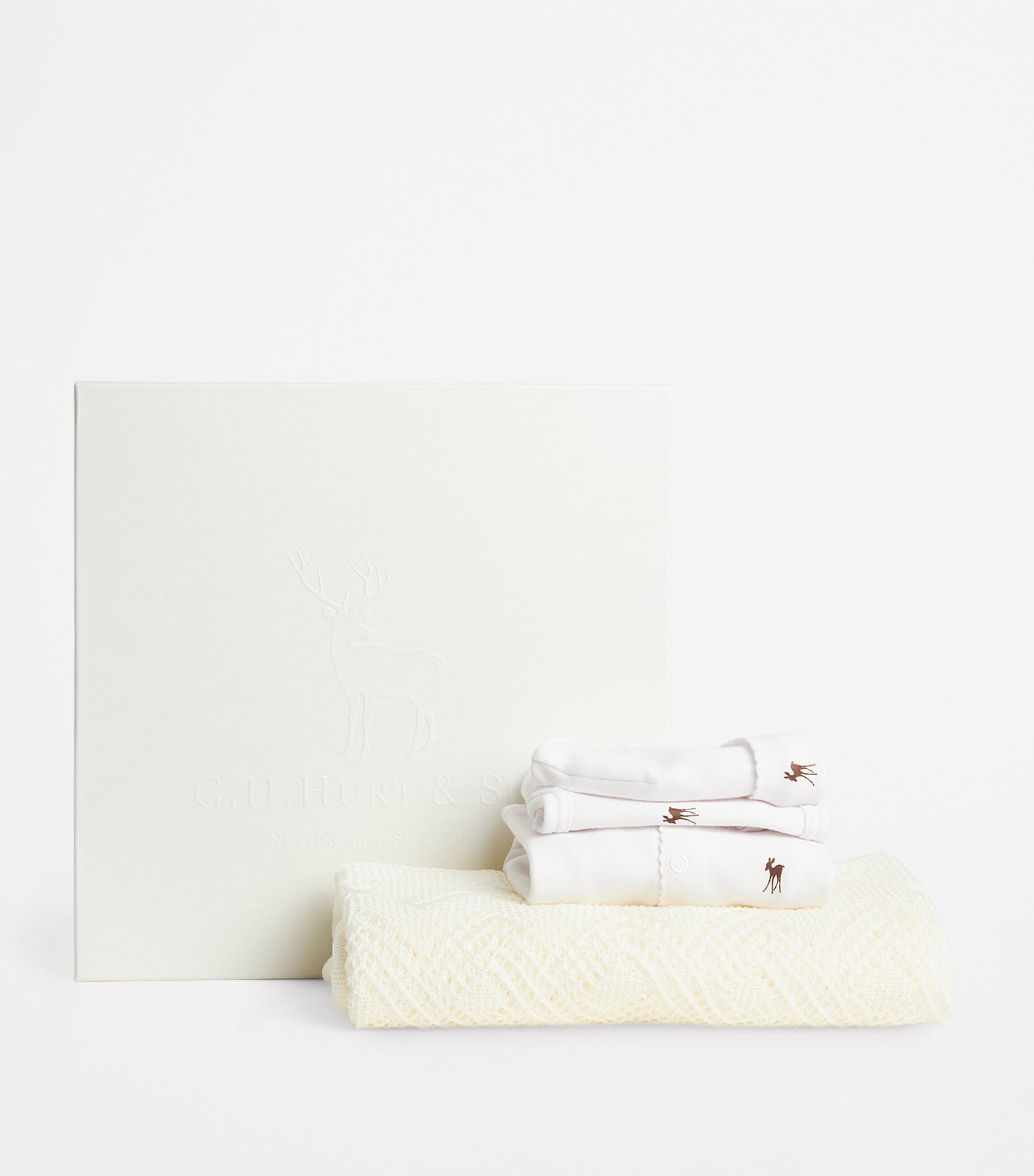 All-in-One, Bib, Hat and Blanket Set (0-3 Months) WHITE Image 3