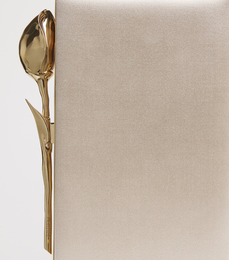 Erdem Satin Bloom Clutch Bag Champagne Image 3
