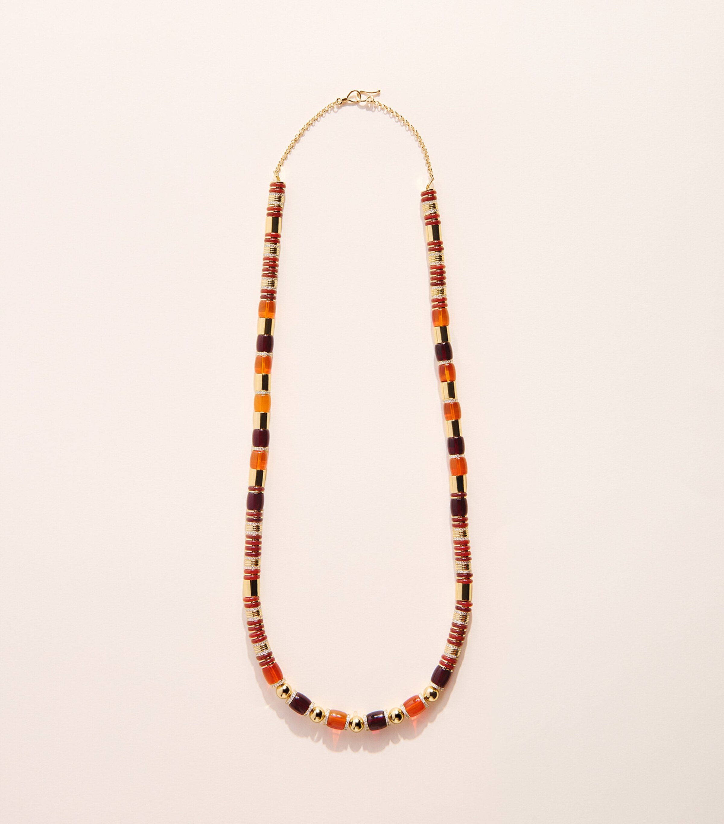 Eddie Borgo Gold-Plated Amber, Carnelian and Pavé Crystal Patch Necklace Gold Image 3