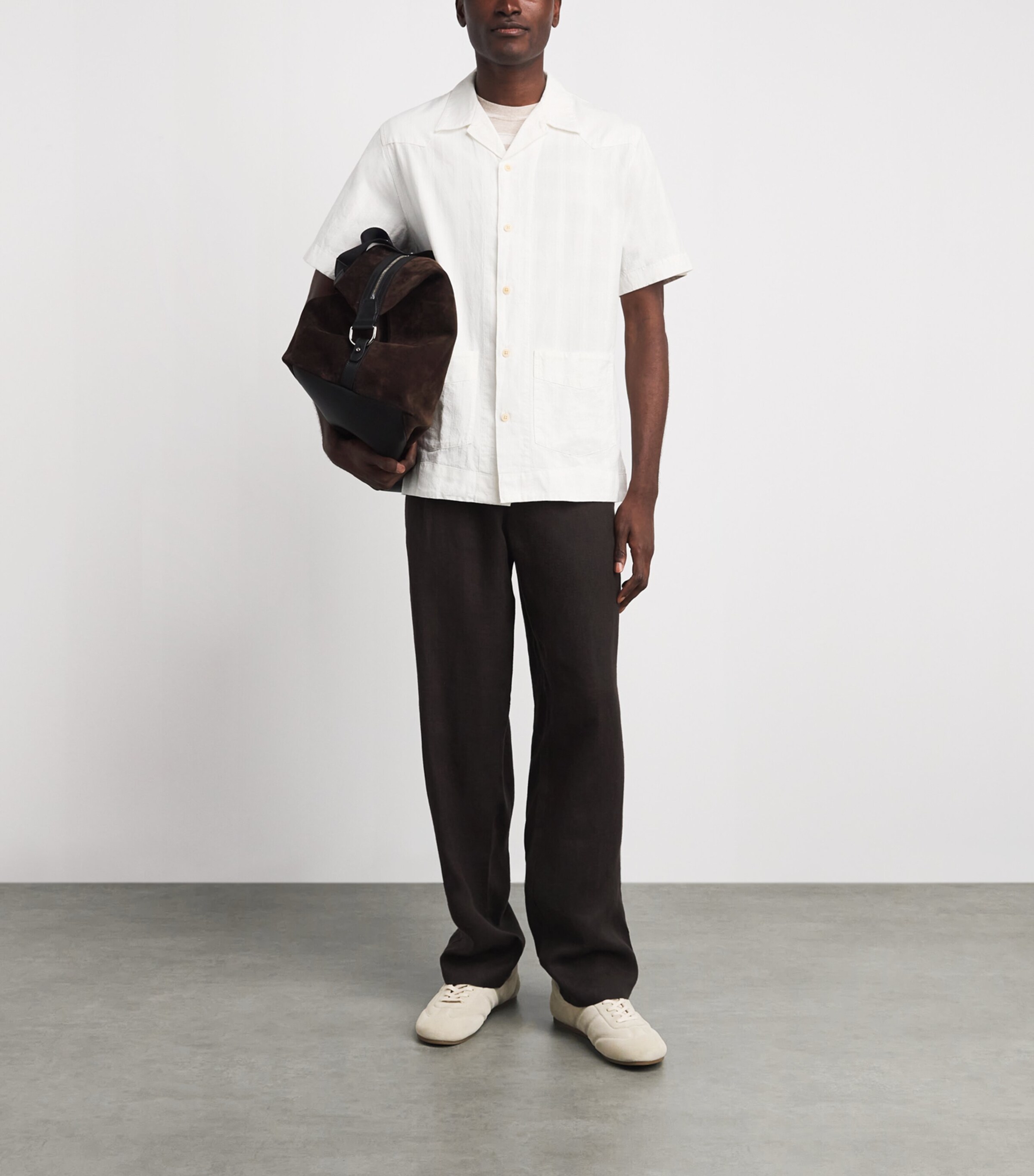 Oliver Spencer Mens Cotton Cuban Shirt White Image 2