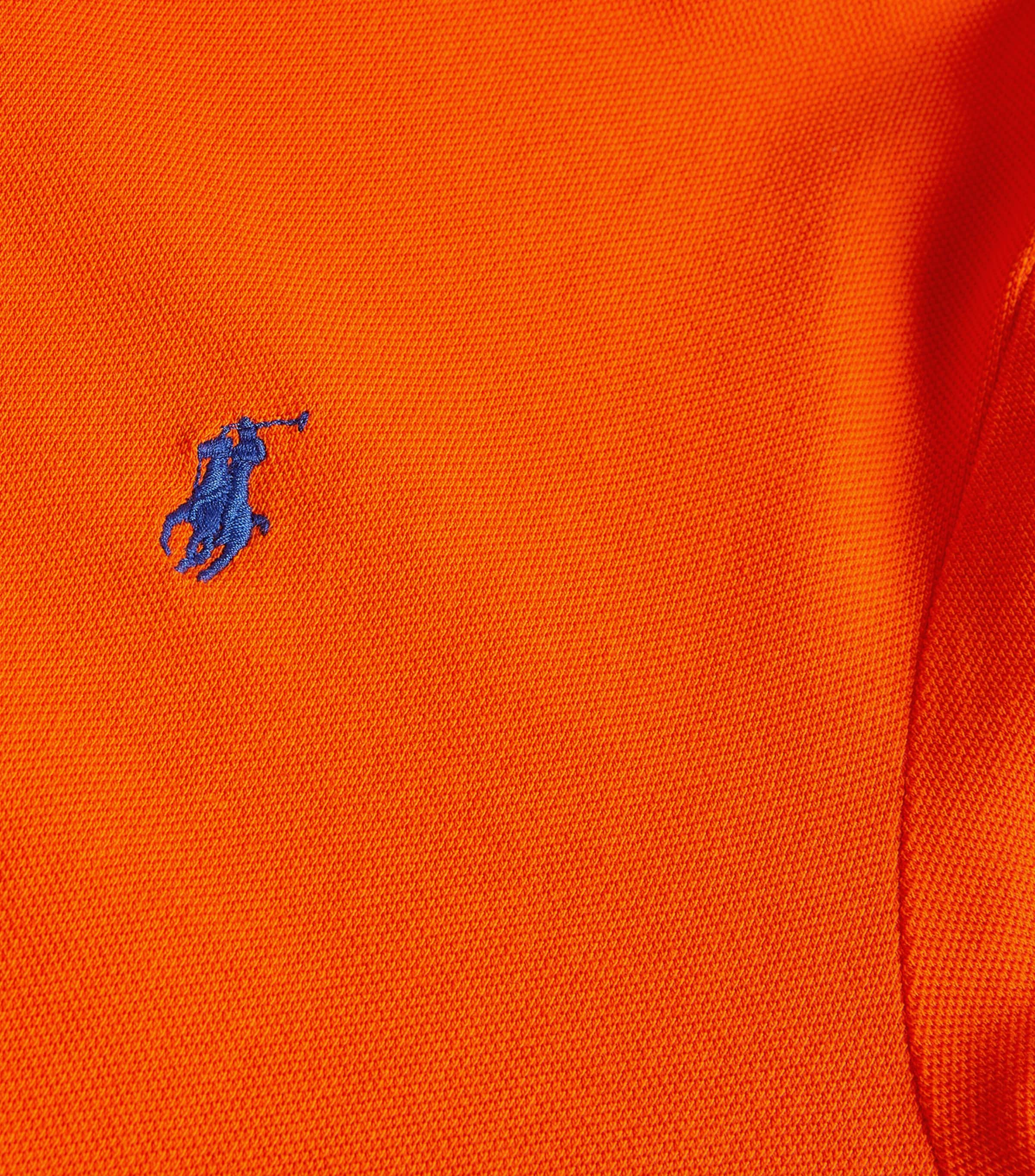 Cotton Mesh Polo Pony Polo Shirt ORANGE Image 5