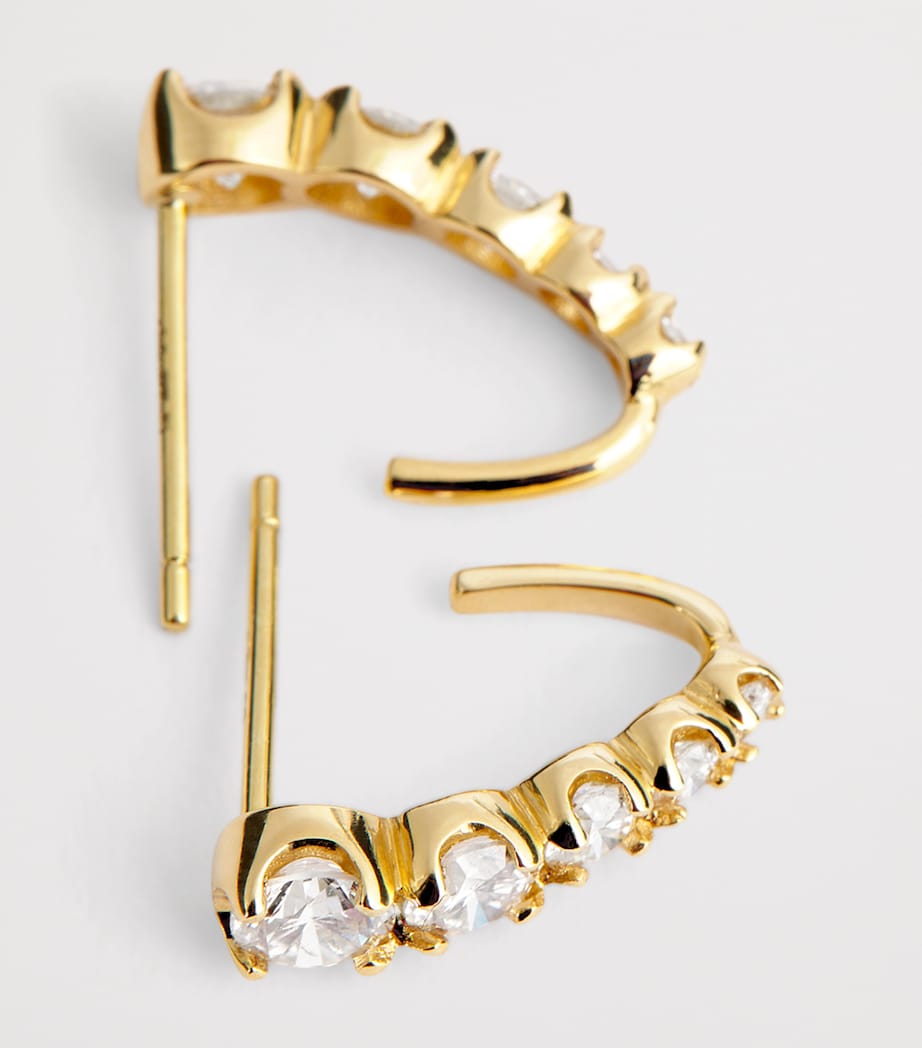 Large Yellow Gold and Diamond Edith Stud Earrings YELLOW GOLD Image 5