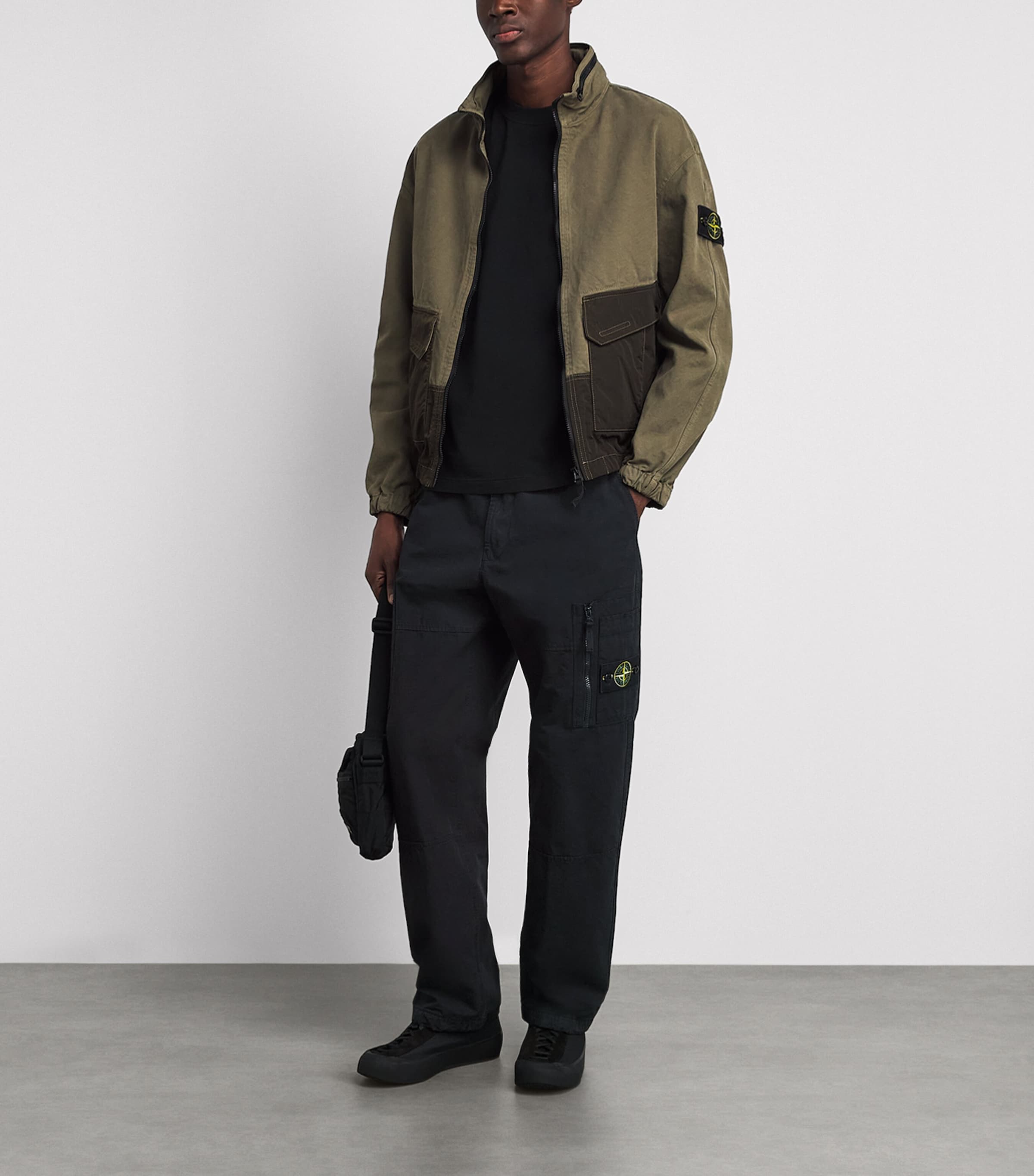 Stone Island Mens Organic Cotton Ripstop Cargo Trousers Image 2