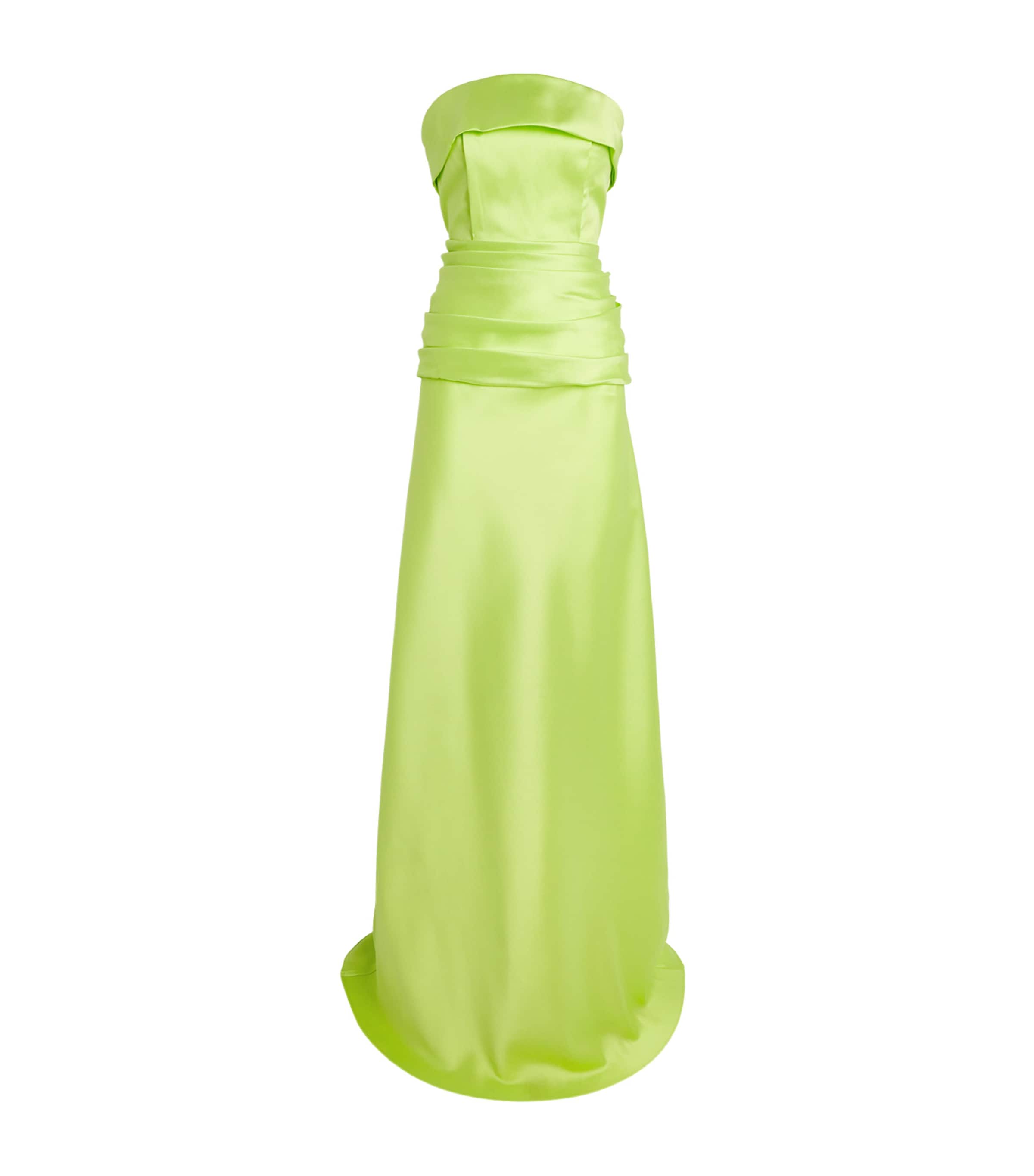 Sandra Mansour Womens Satin Illuminated Illusion Gown Pistachio Image 1