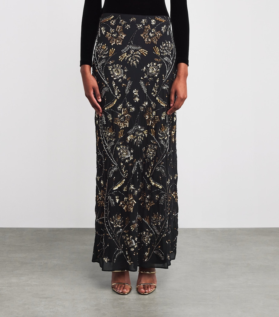 Embellished Medina Maxi Skirt B0002 BLACK Image 3
