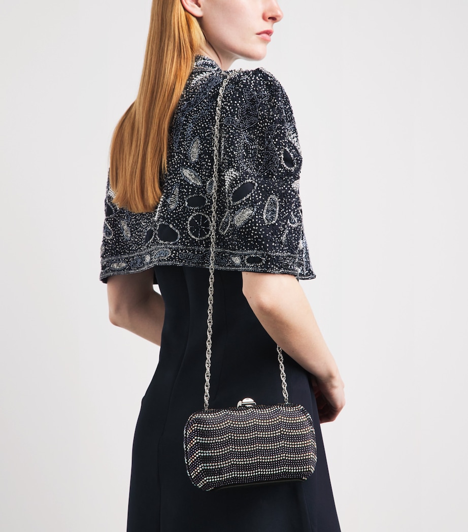 Rodo Embellished Wave Clutch Bag Black Image 4