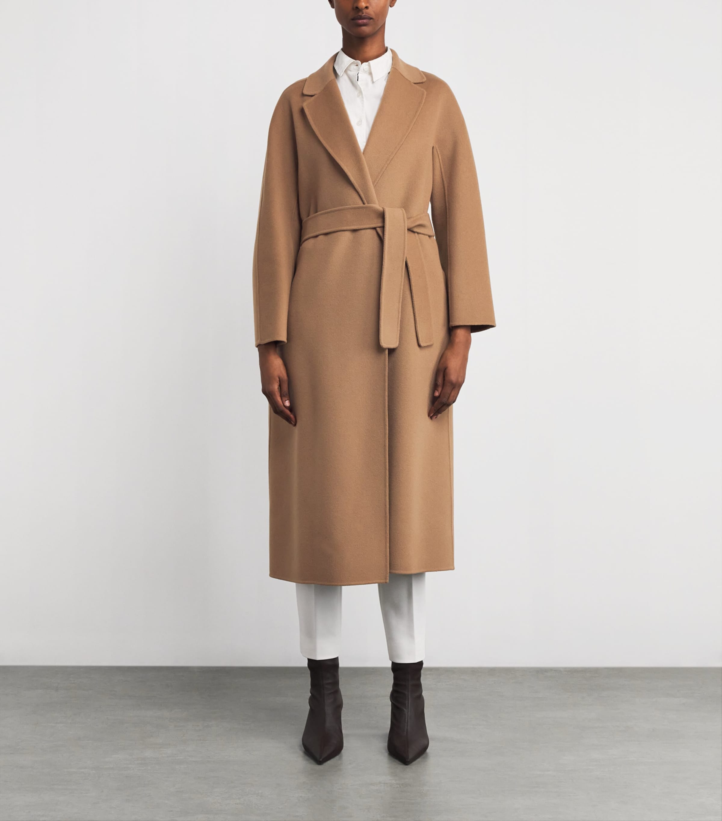 Virgin Wool Midi Wrap Coat CAMEL Image 3