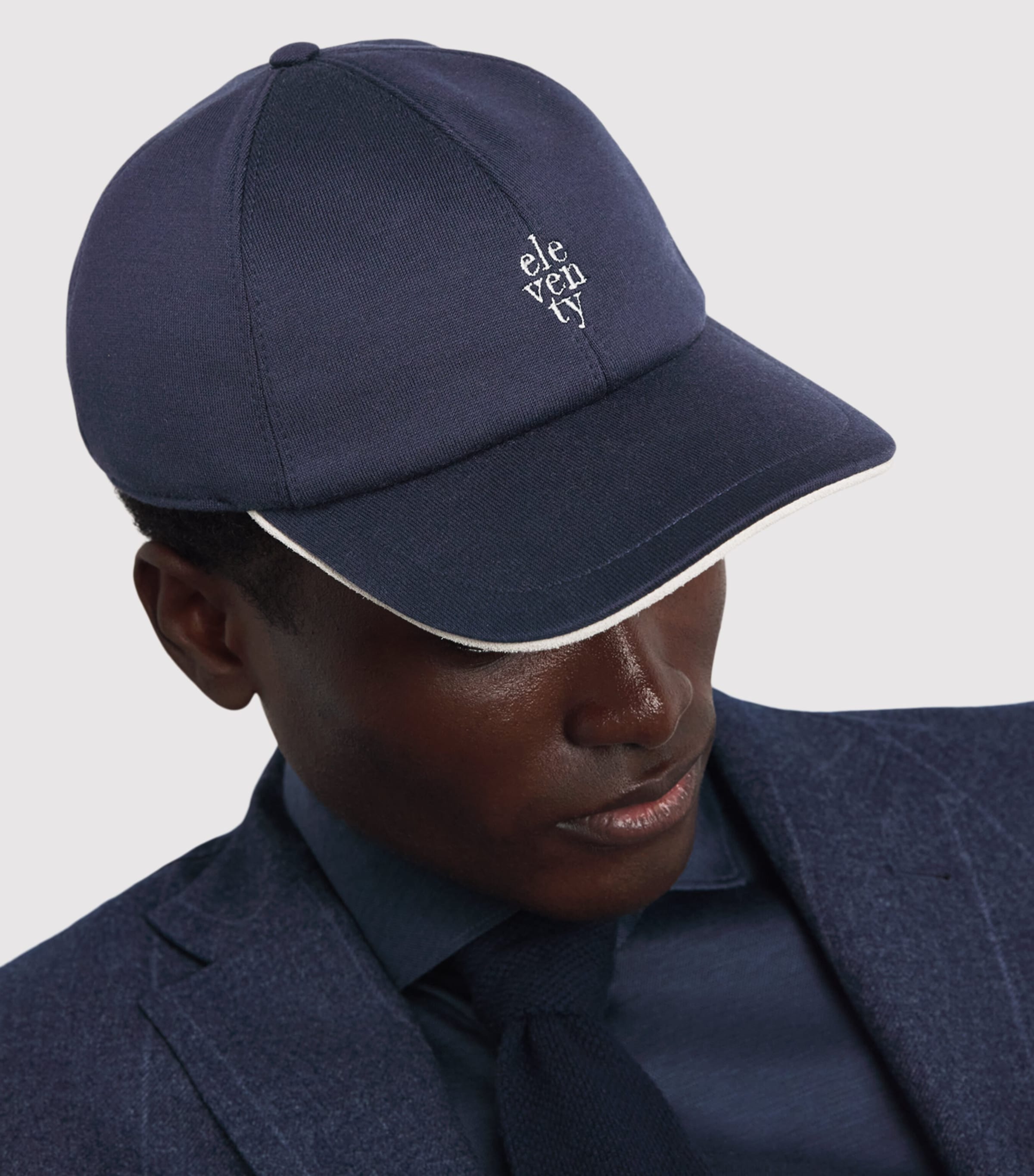 Eleventy Logo Baseball Cap Blu, Sabbia Image 2