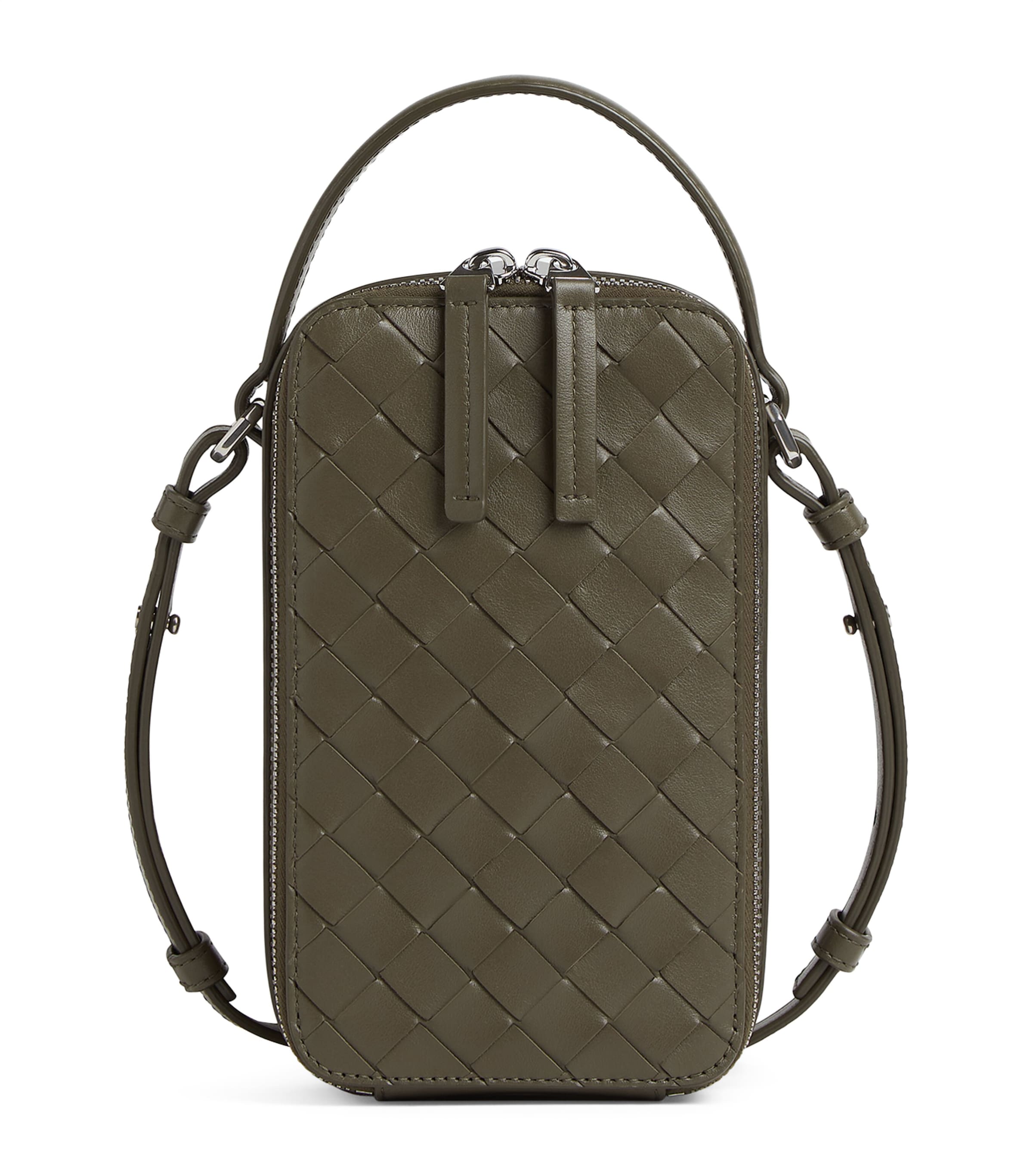 【関税＆送料込み】Bottega Veneta Getaway Leather Smartphon Bottega Veneta Men's Getaway Leather Crossbody Phone Pouch
