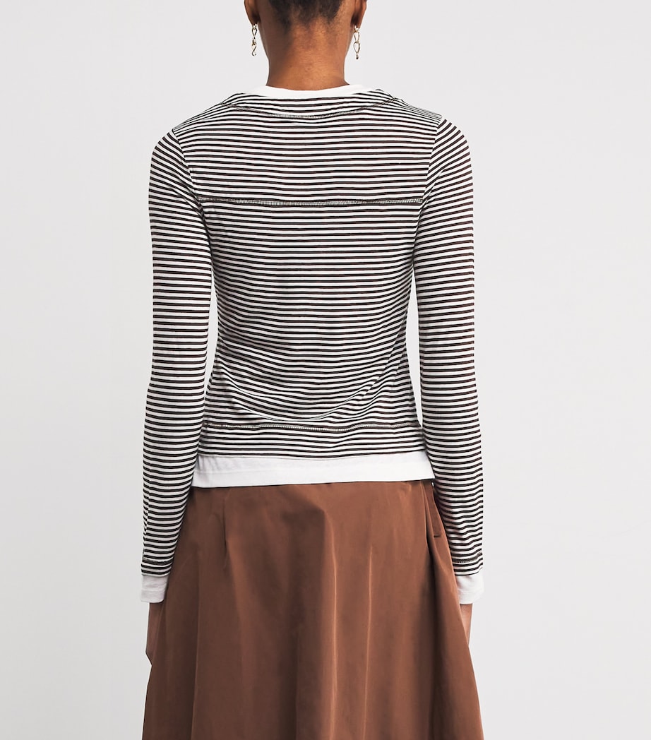 Stripe Double-Layer Top CHOCOLATE/CREAM Image 4