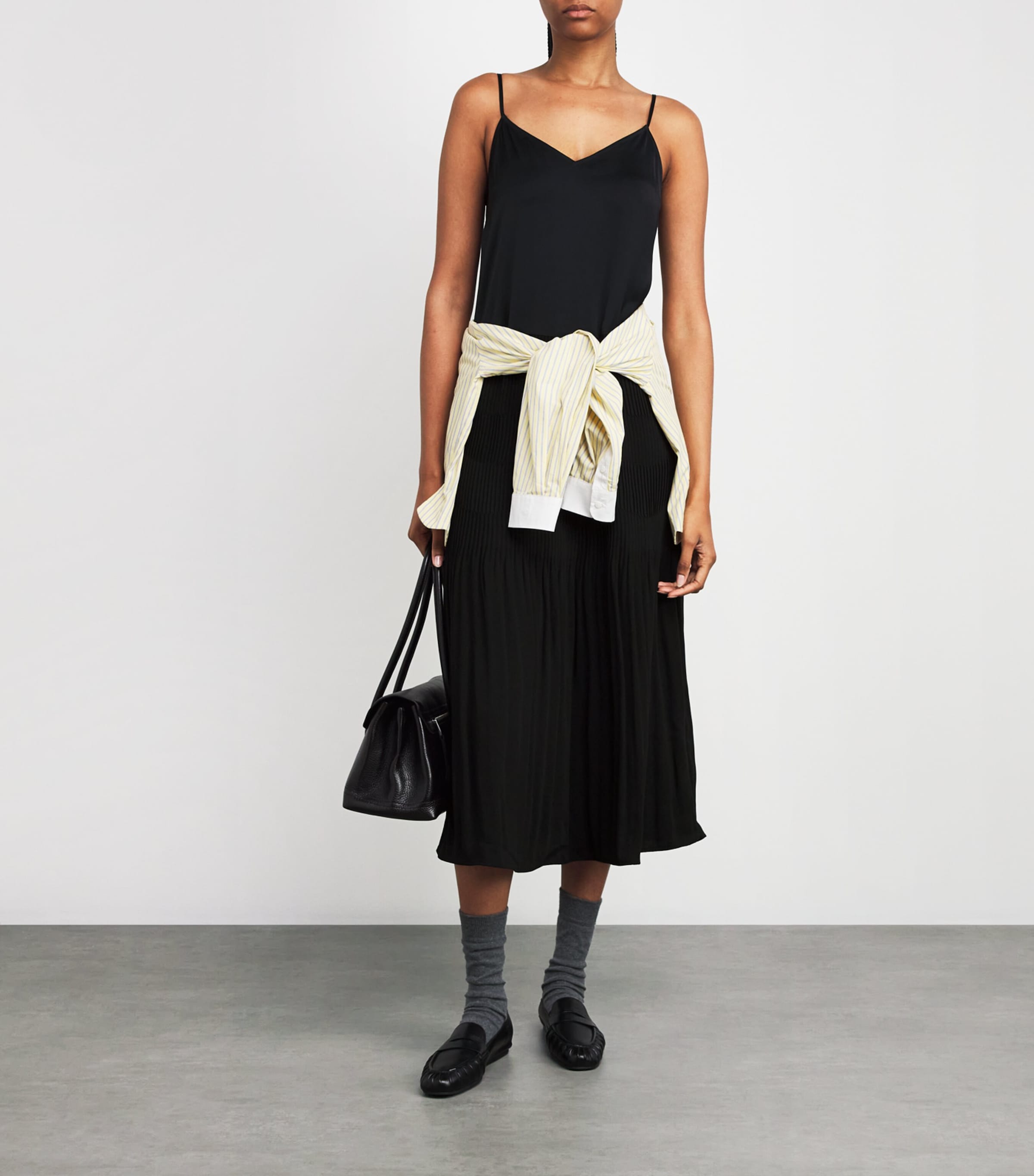 Pleated Midi Dress BLACK Image 2