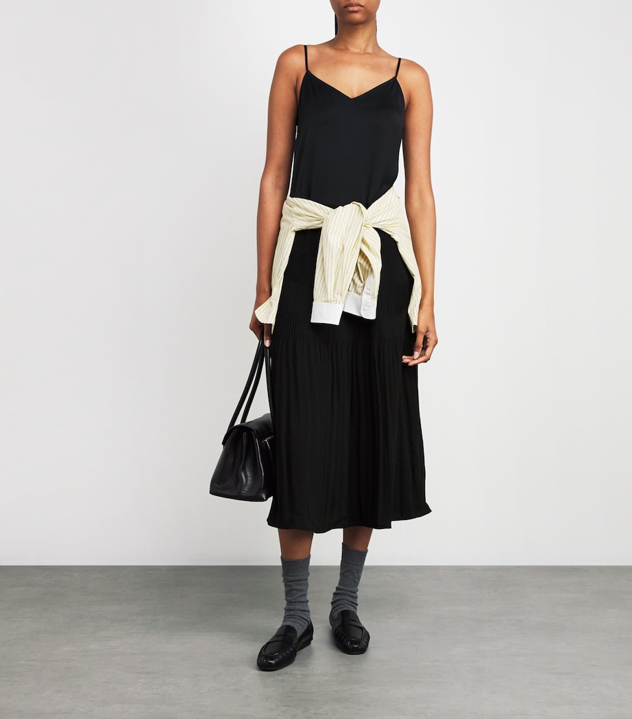 Pleated Midi Dress BLACK Image 2