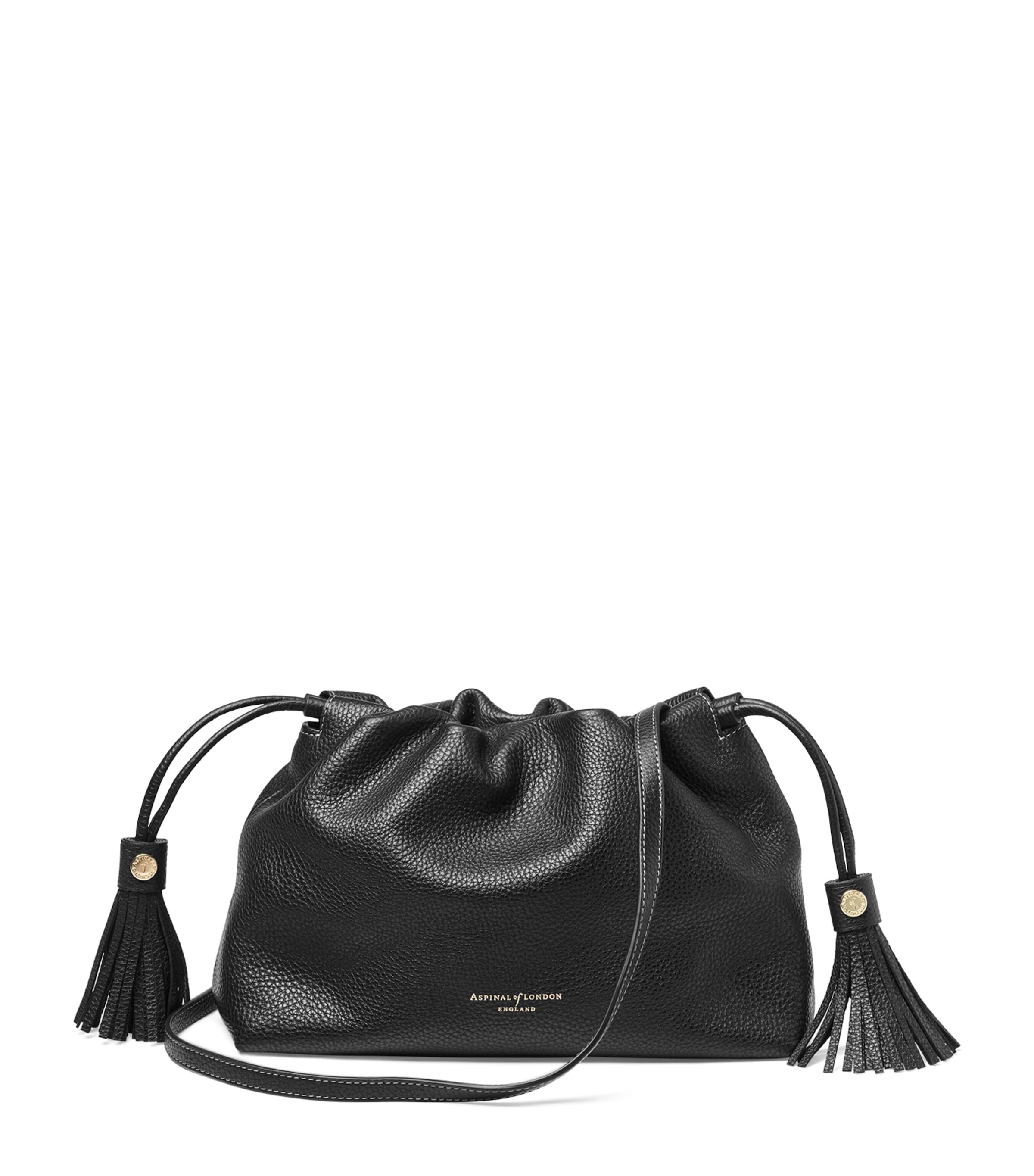 Aspinal Of London Large East West Hudson Cross-body Pouch In Black